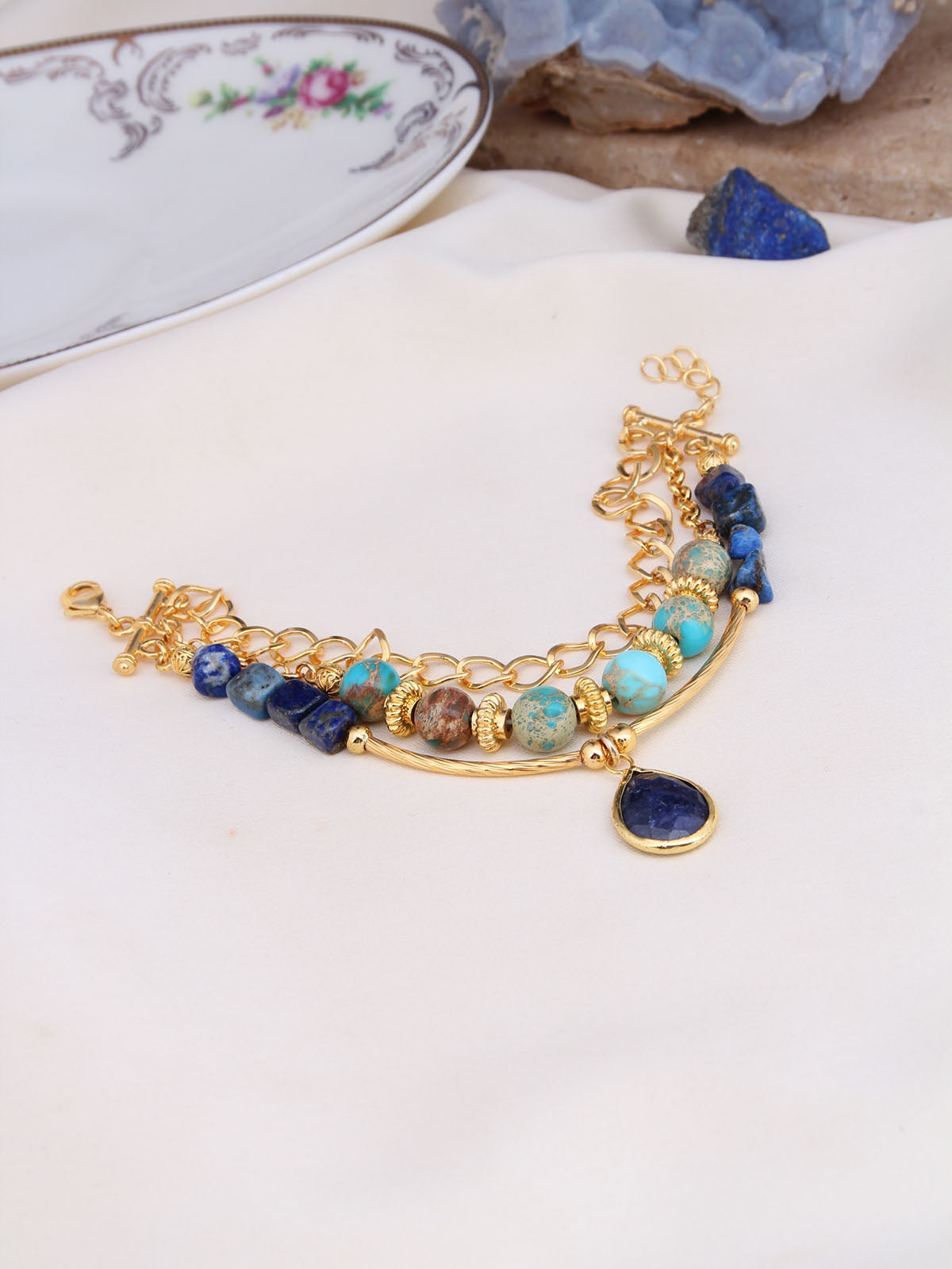 Varasite & Lapis Lazuli Bracelet