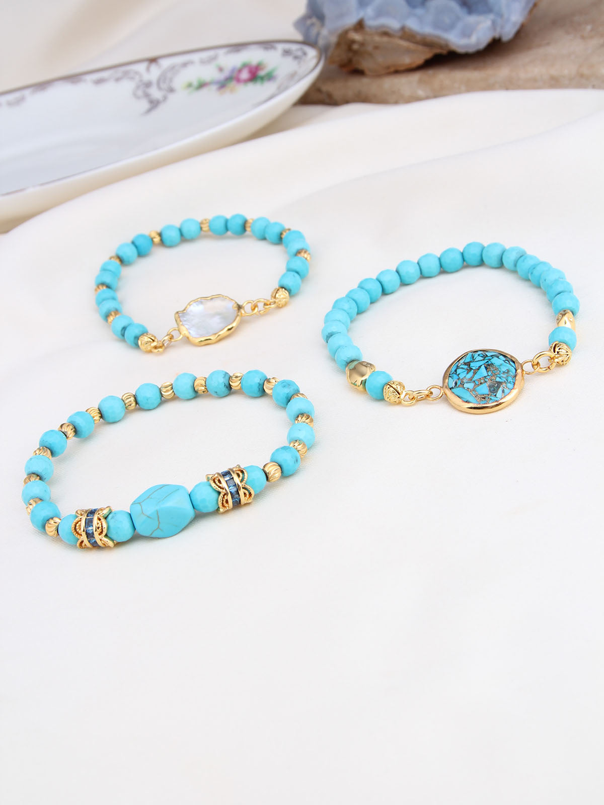 Turquoise & Pearl Bracelet