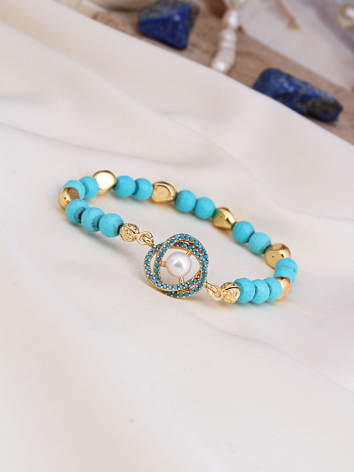 Turquoise & Zircon Bracelet