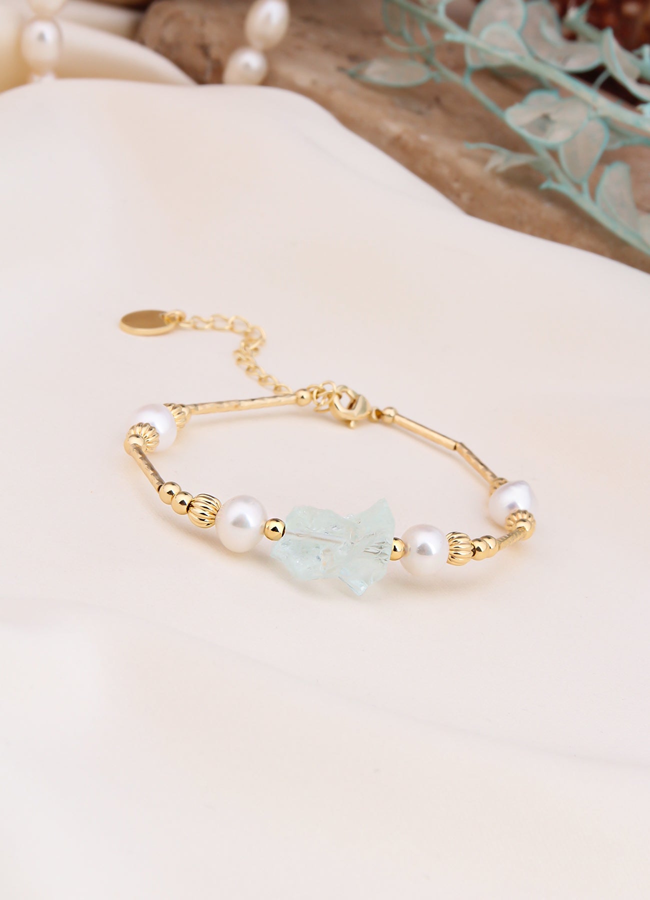 Blue Opal & Pearl Bracelet