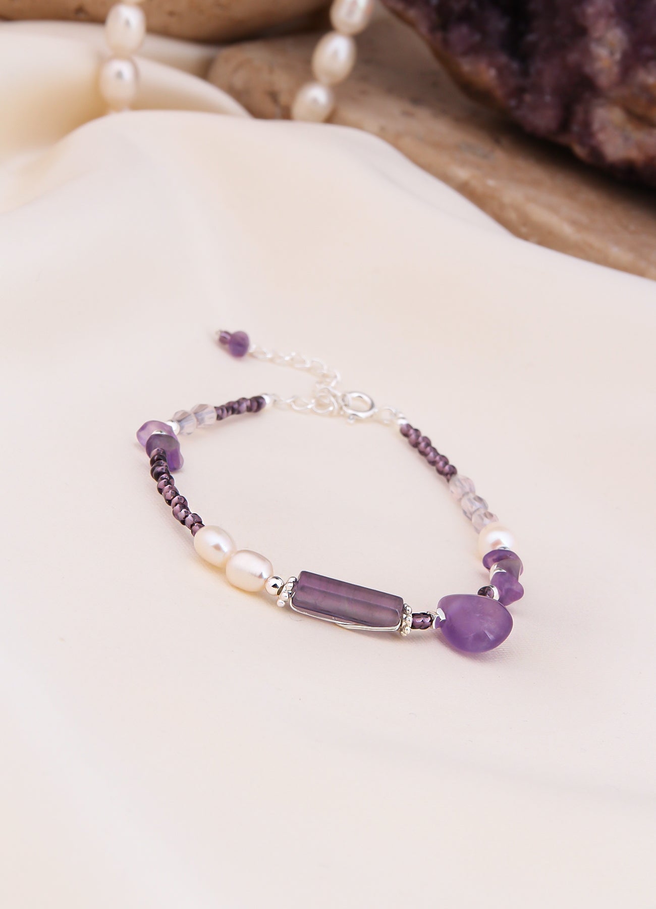 Amethyst & Pearl Bracelet