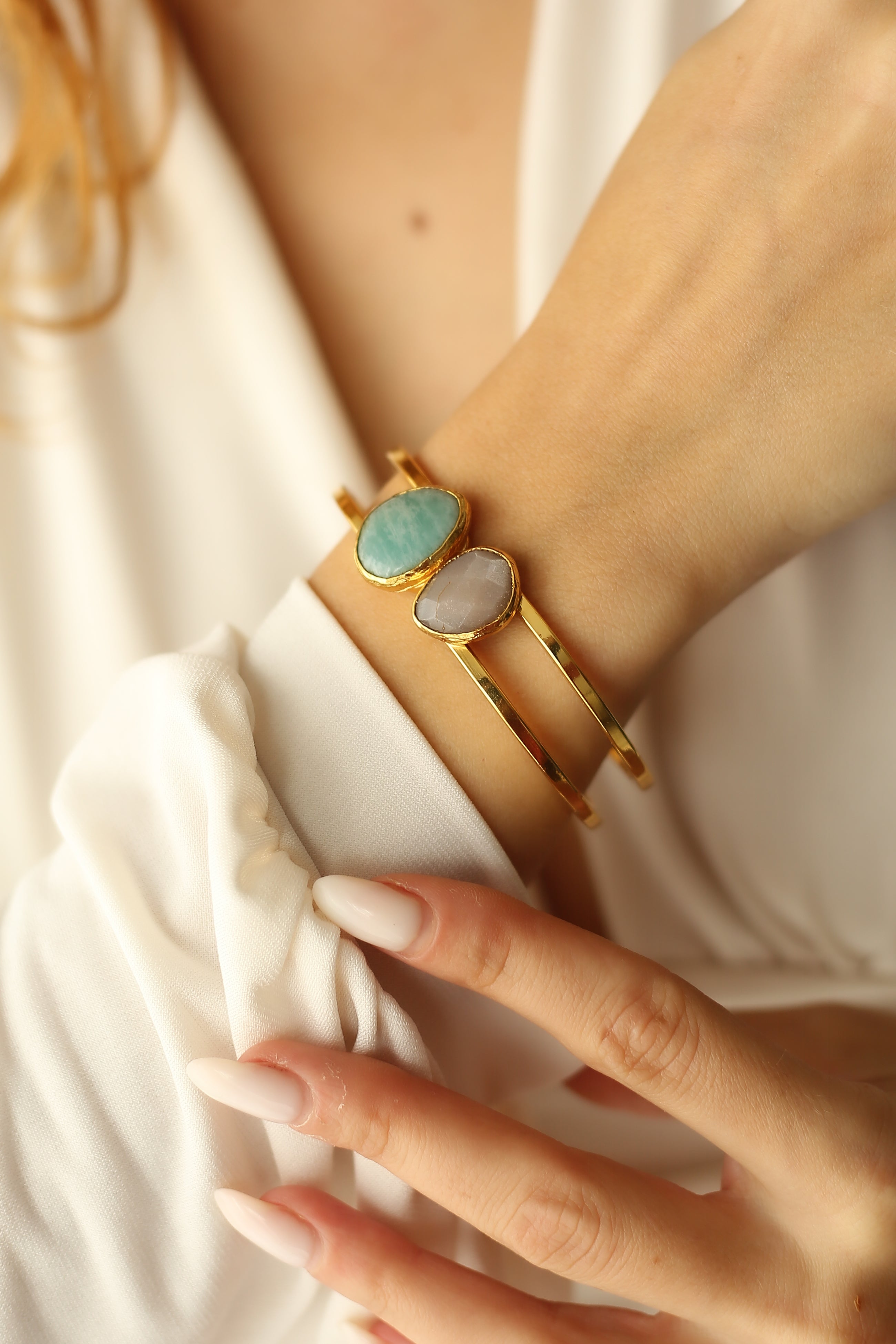 Sun Stone & Amazonite Bracelet