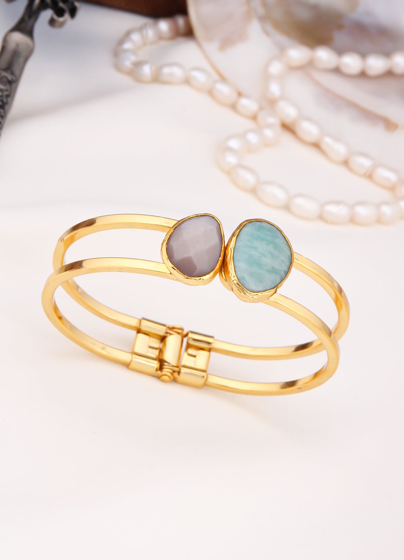 Sun Stone & Amazonite Bracelet