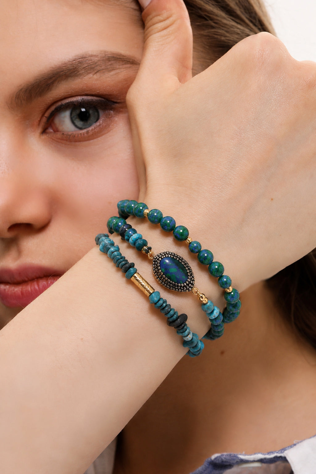 Apatite & Varasite Bracelet