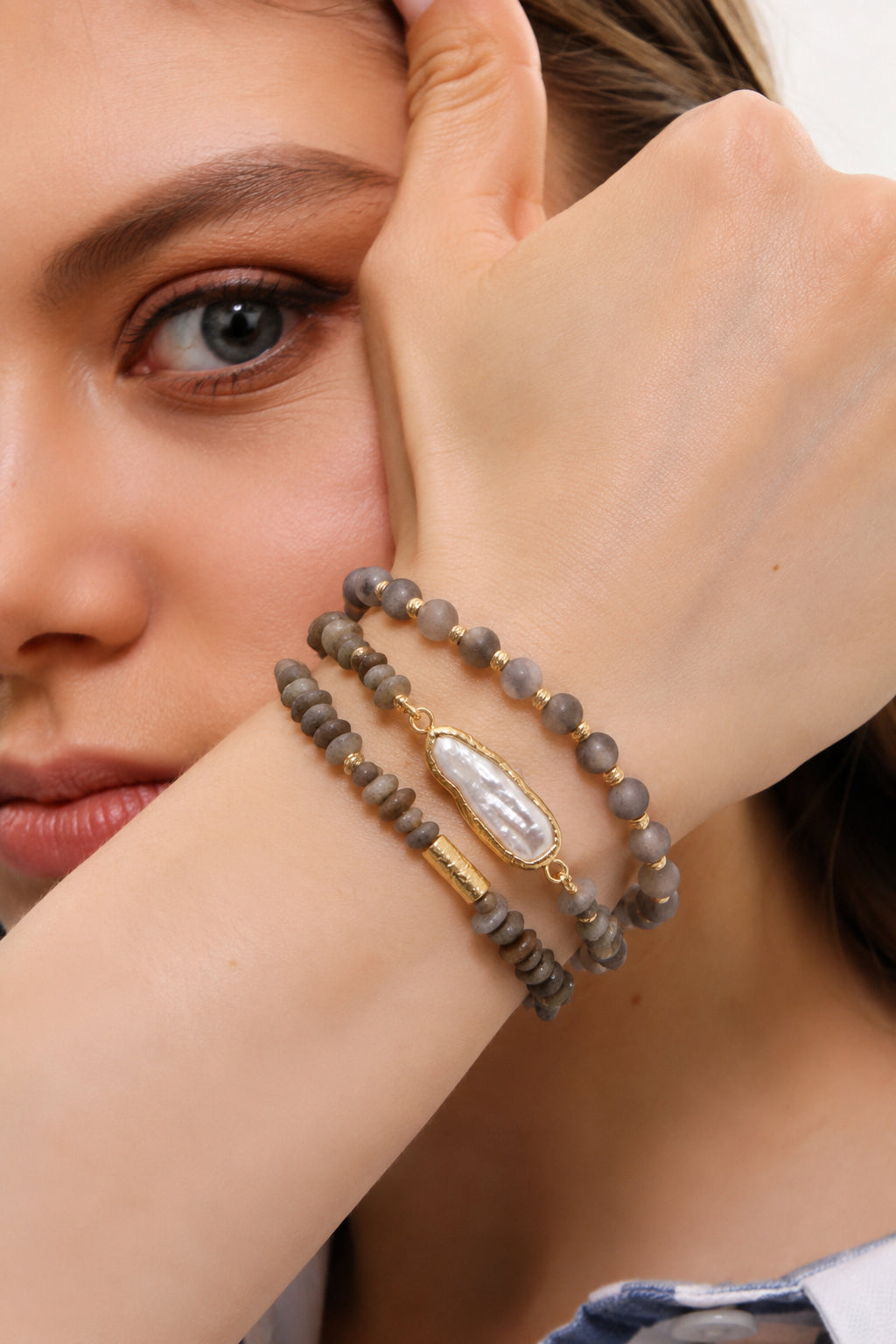 Labradorite & Pearl Bracelet