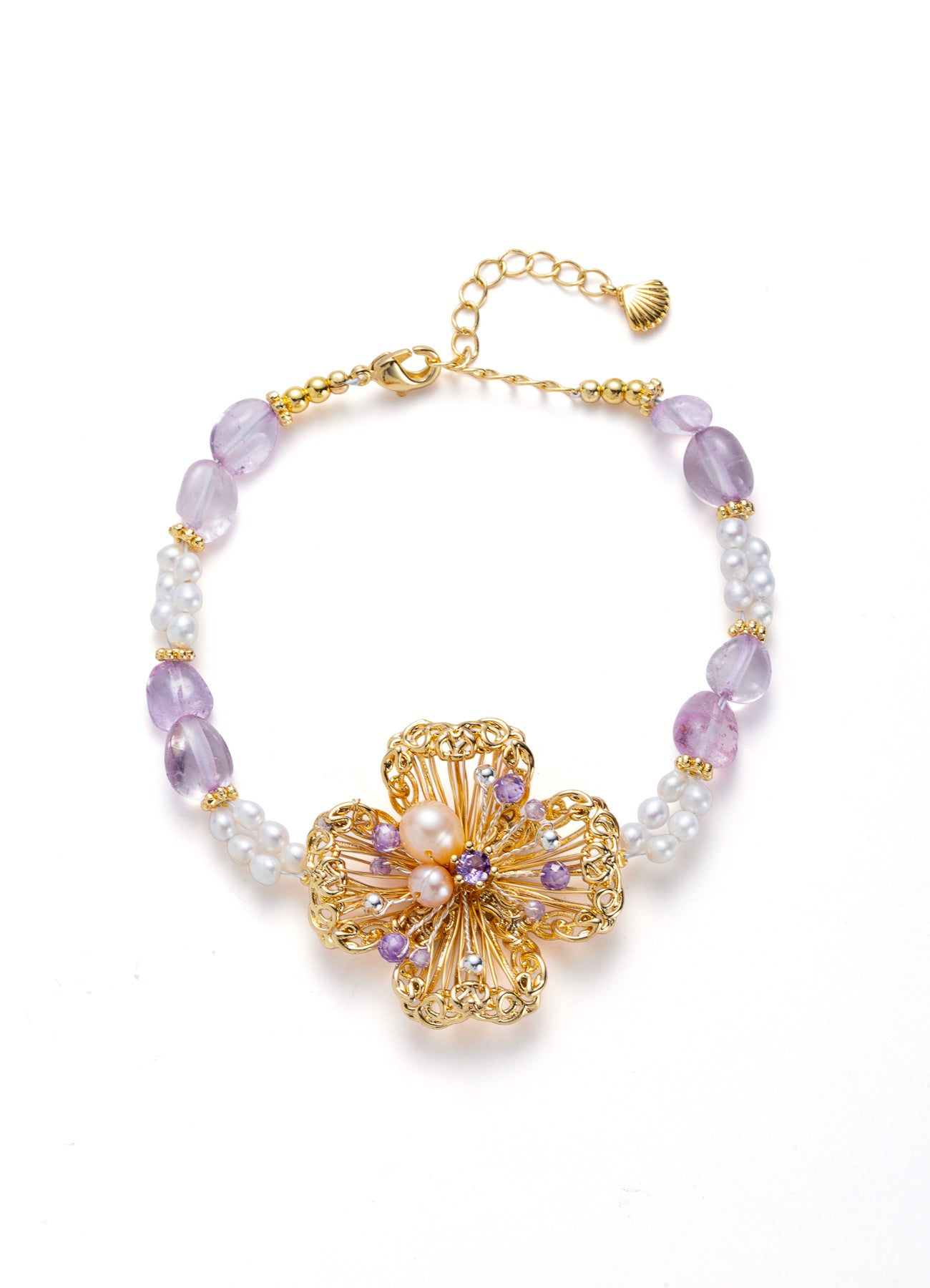 Amethyst & Pearl Bracelet