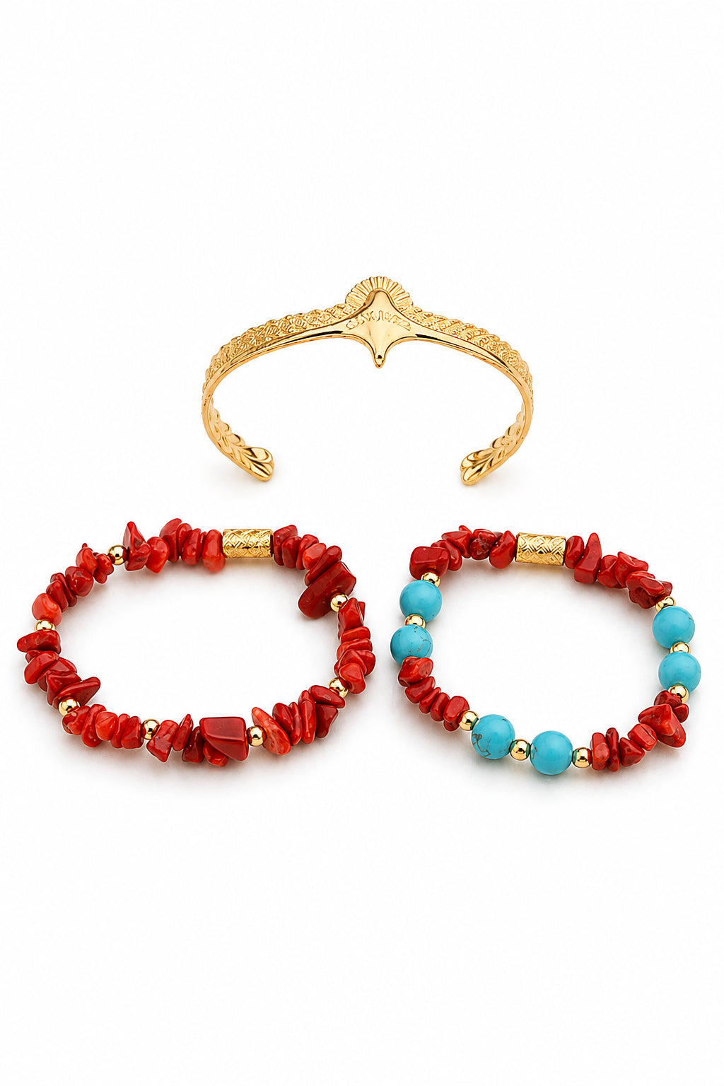 Coral & Turquoise Bracelet
