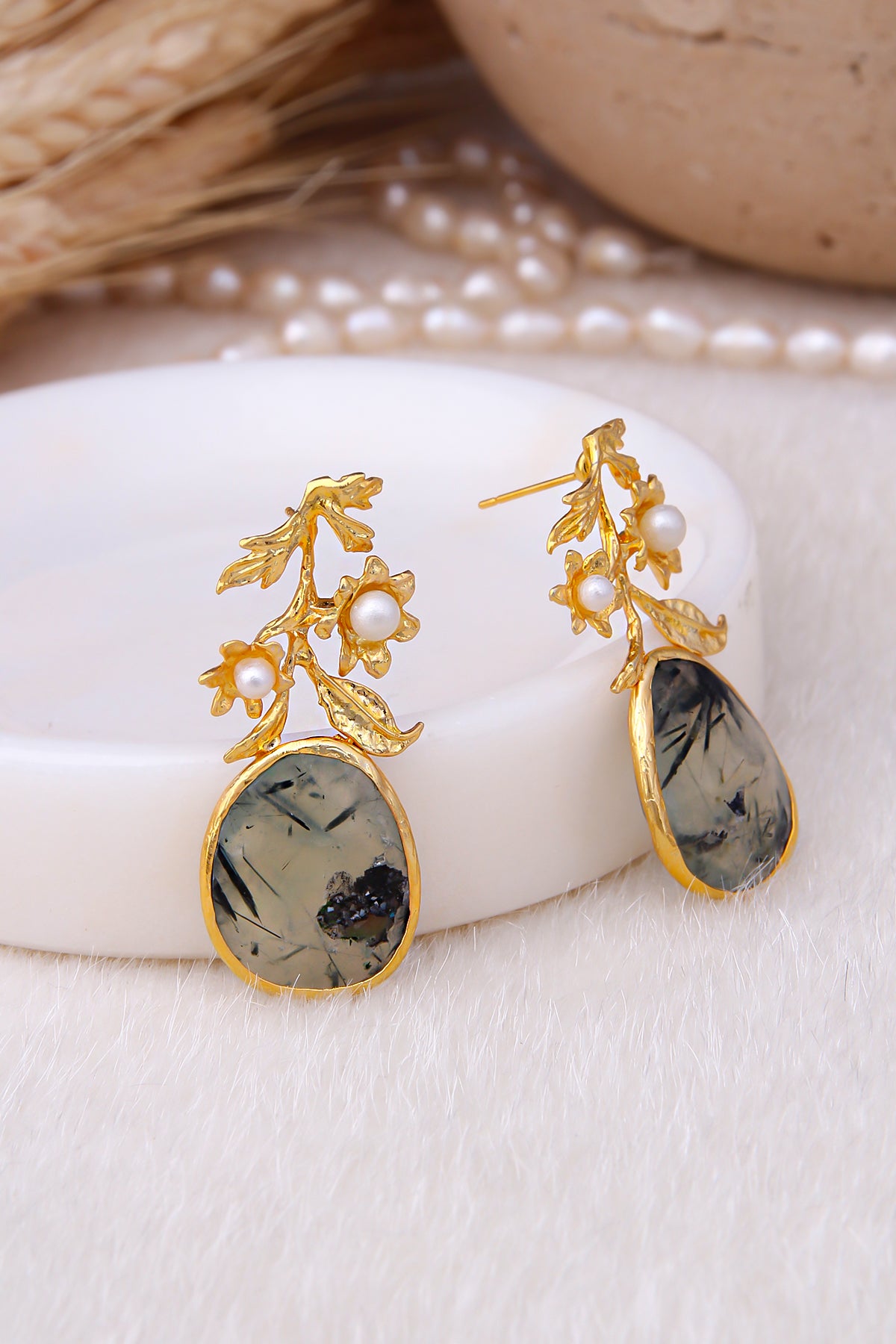 Prehnite Boucles d'oreilles