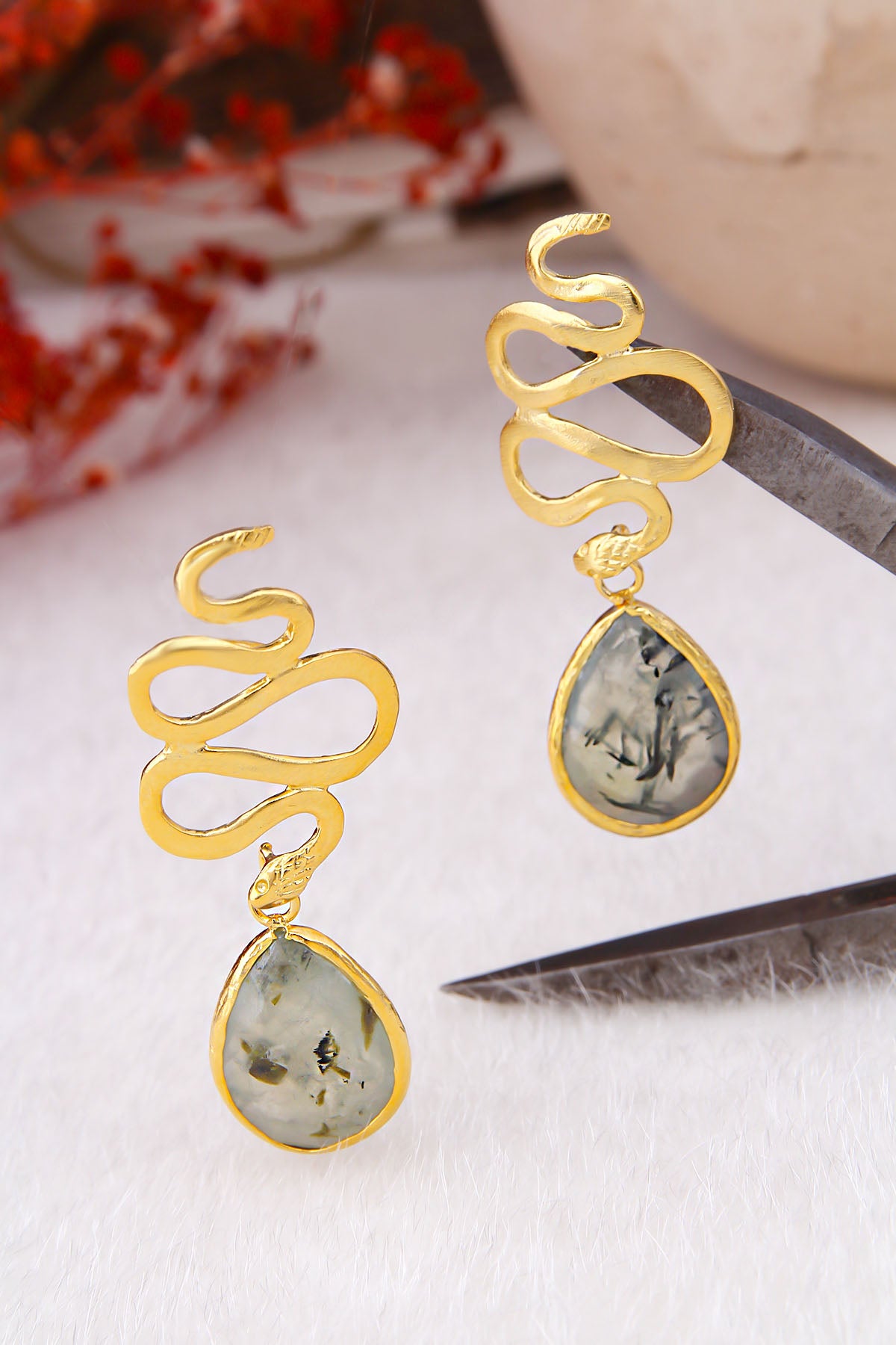 Prehnite Boucles d'oreilles