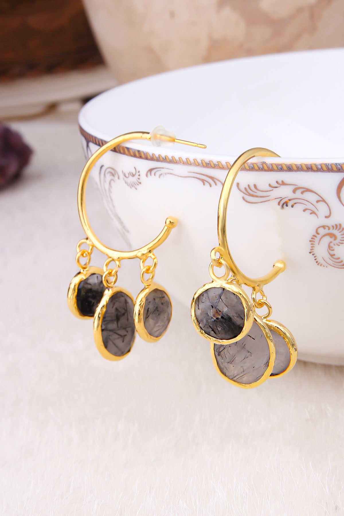 Black Ruthile Boucles d'oreilles