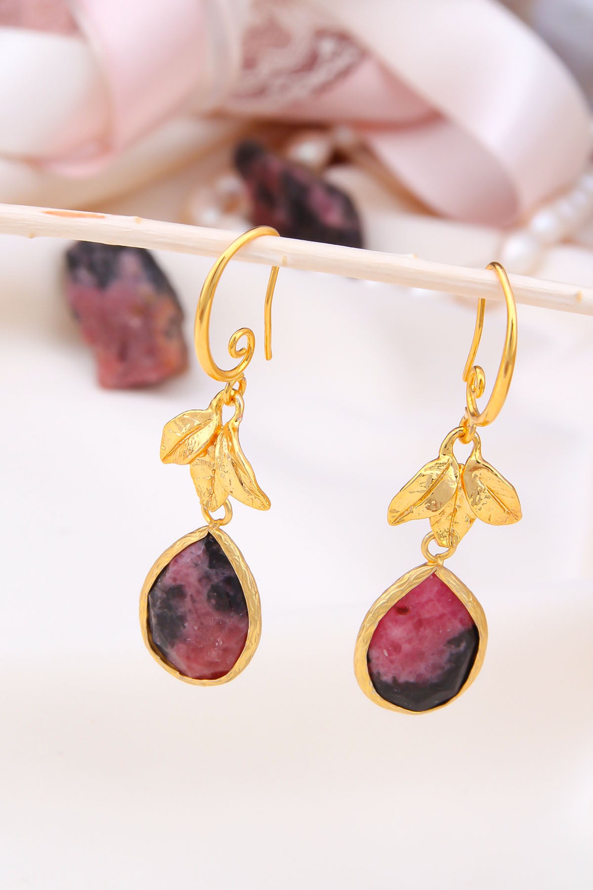 Rhodonite Boucles d'oreilles
