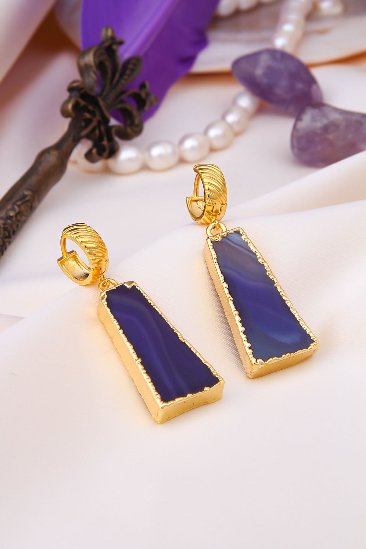 Agate Boucles d'oreilles