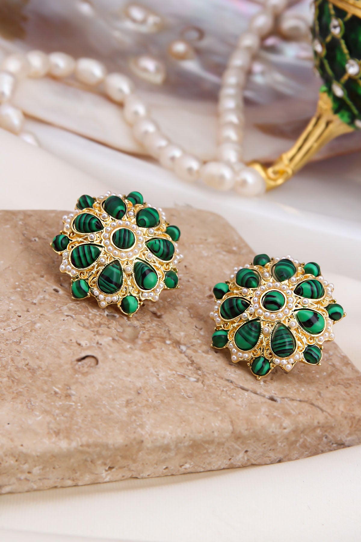 Malahite Boucles D'oreilles