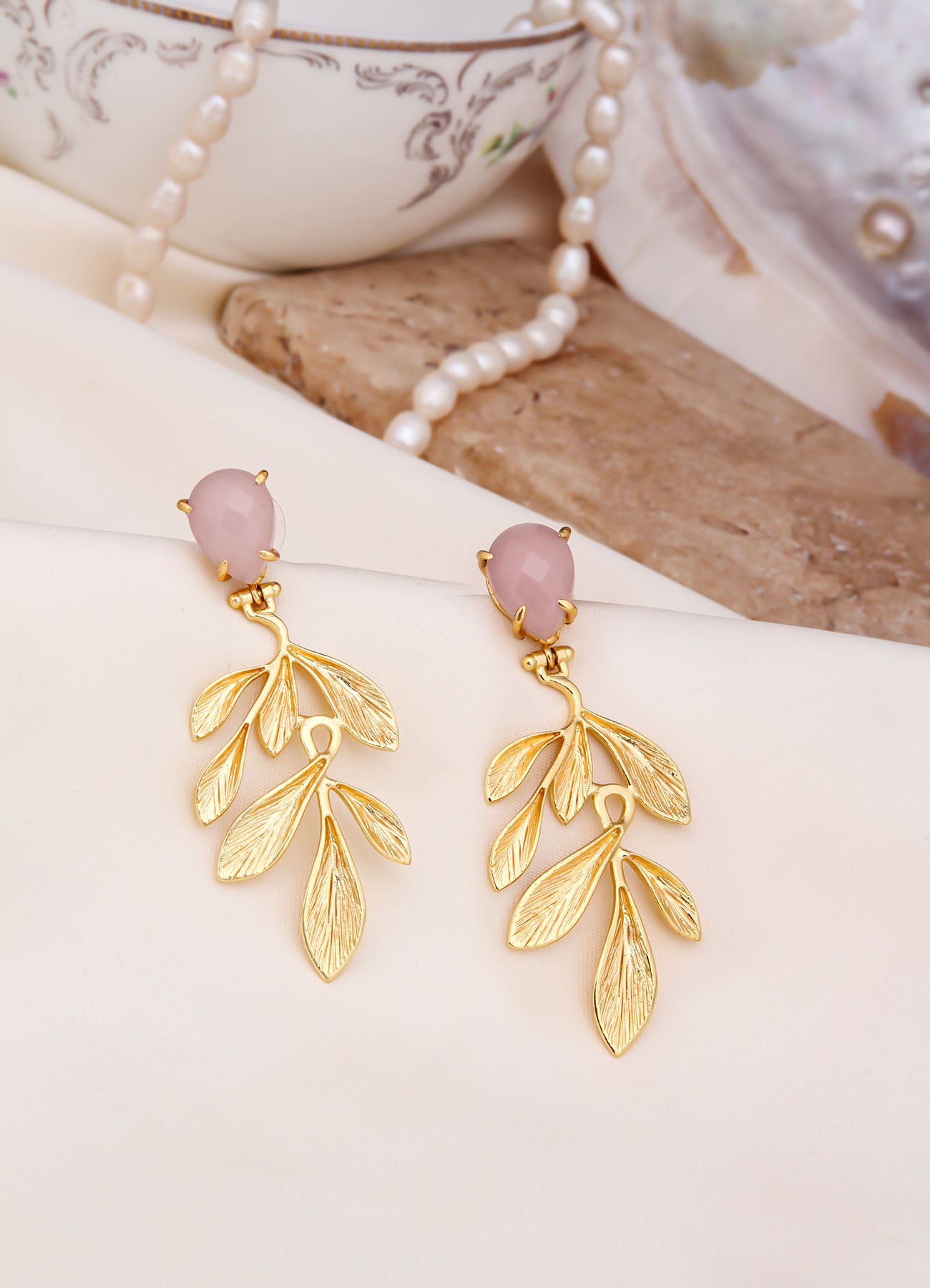 Pink Quartz Boucles d'oreilles