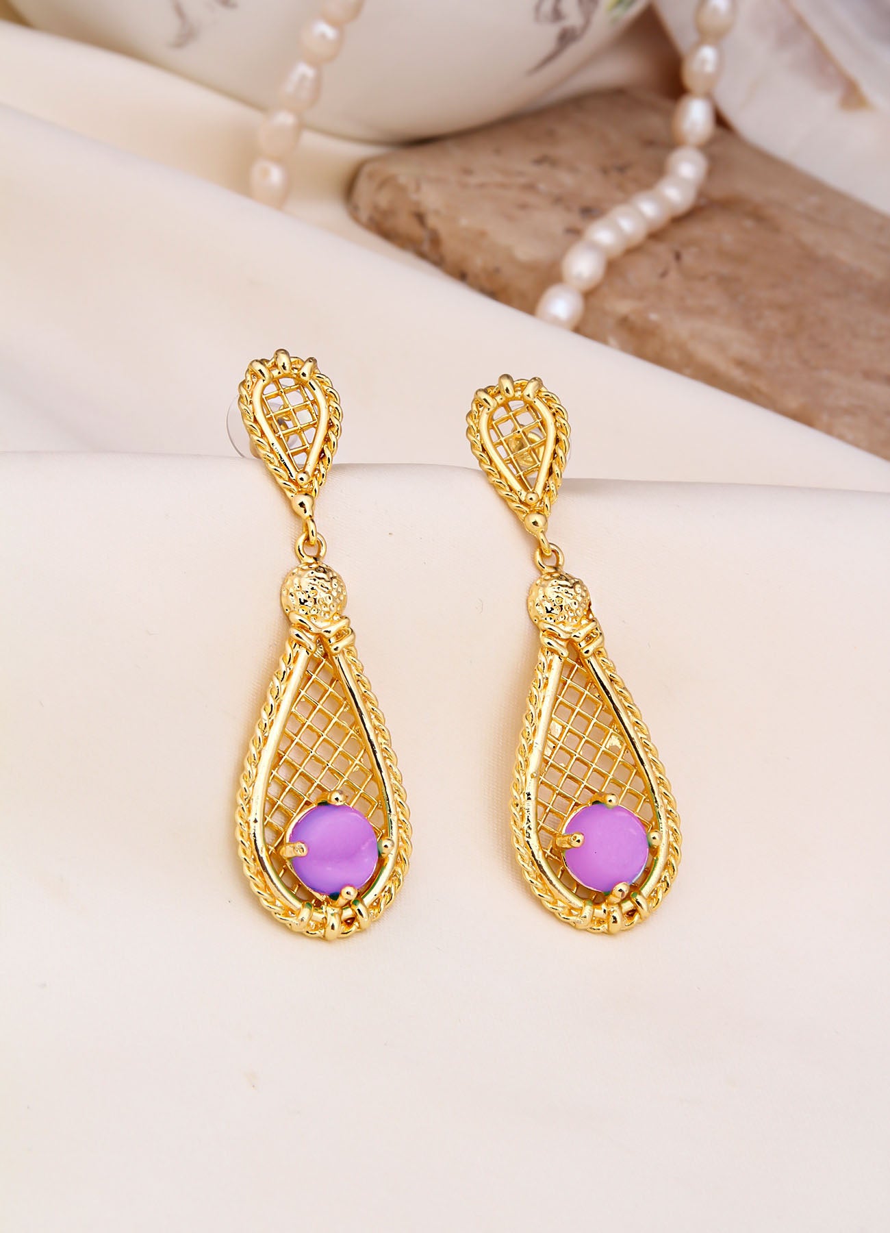 Pink Quartz Boucles d'oreilles