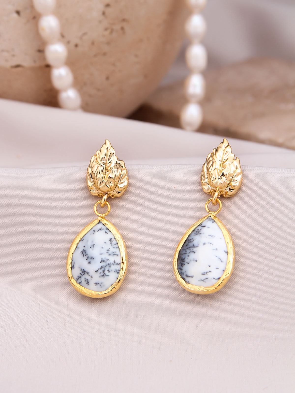 Dendrite Stone Boucles d'oreilles