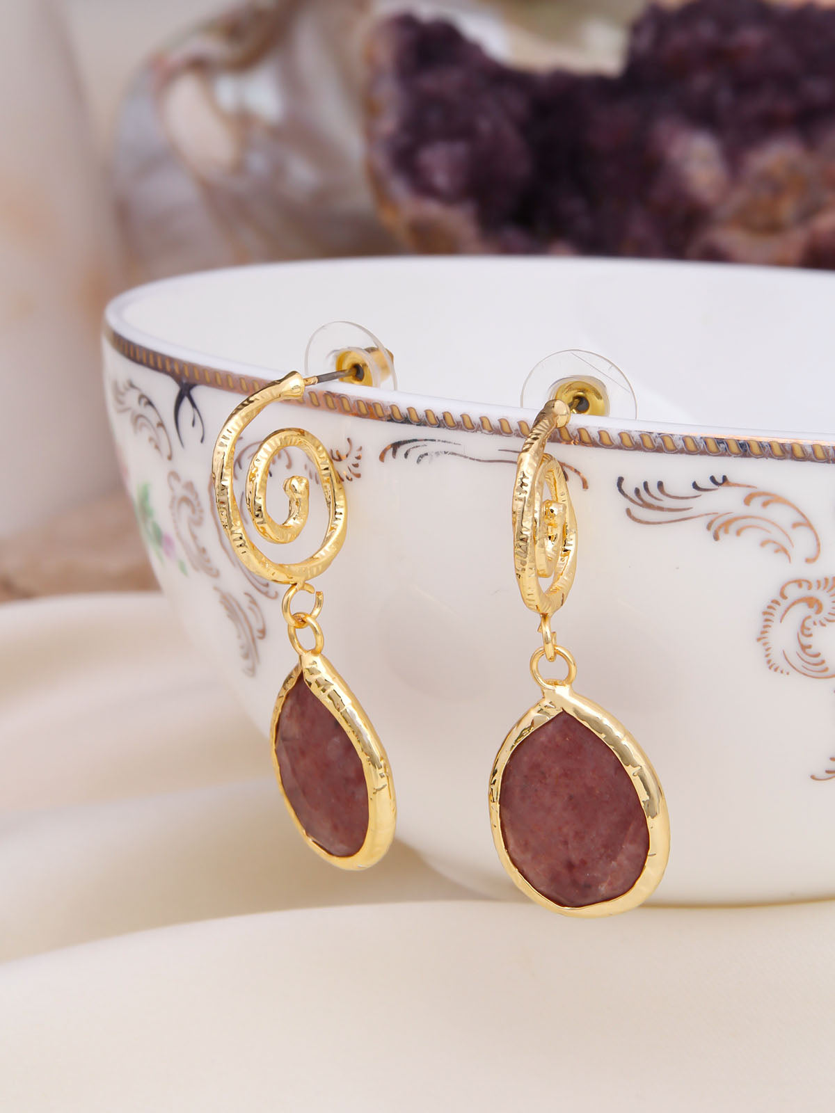 Strawberry Quartz Boucles d'oreilles