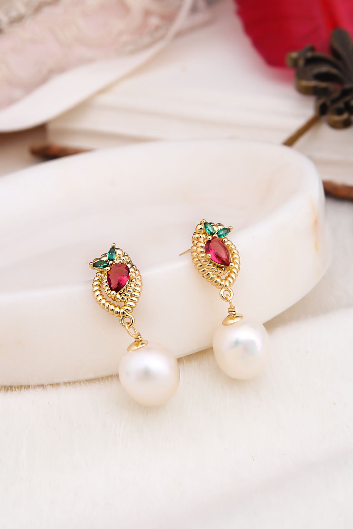 pink quarz Earring