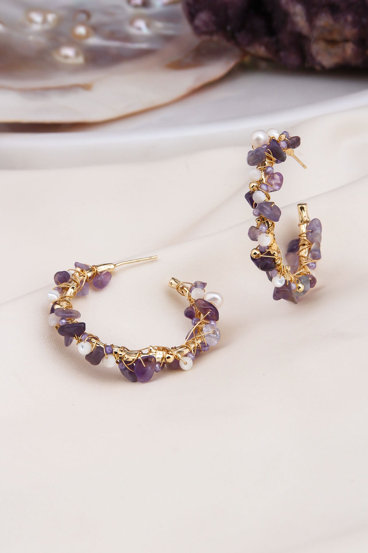 amethsyt Earring