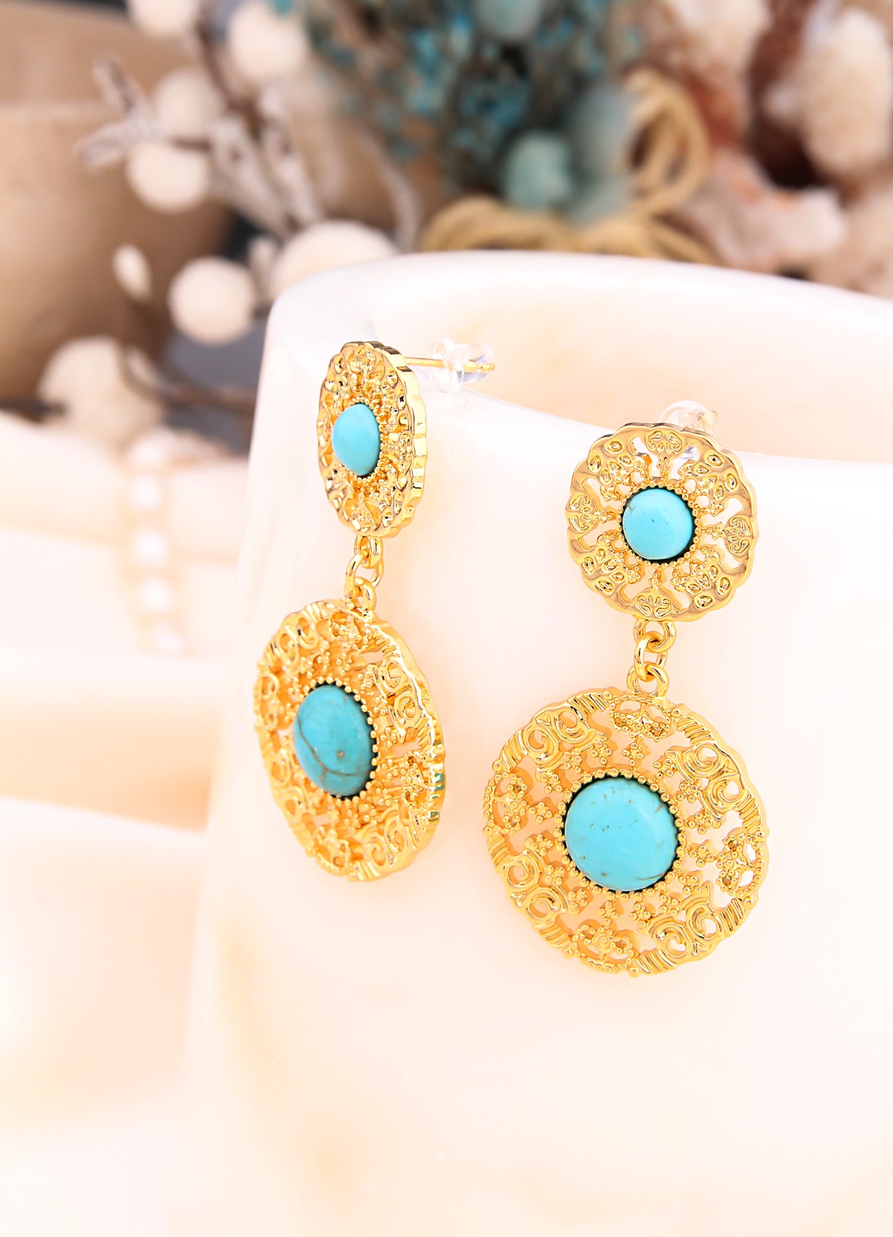 Turquoise Boucles D'oreilles