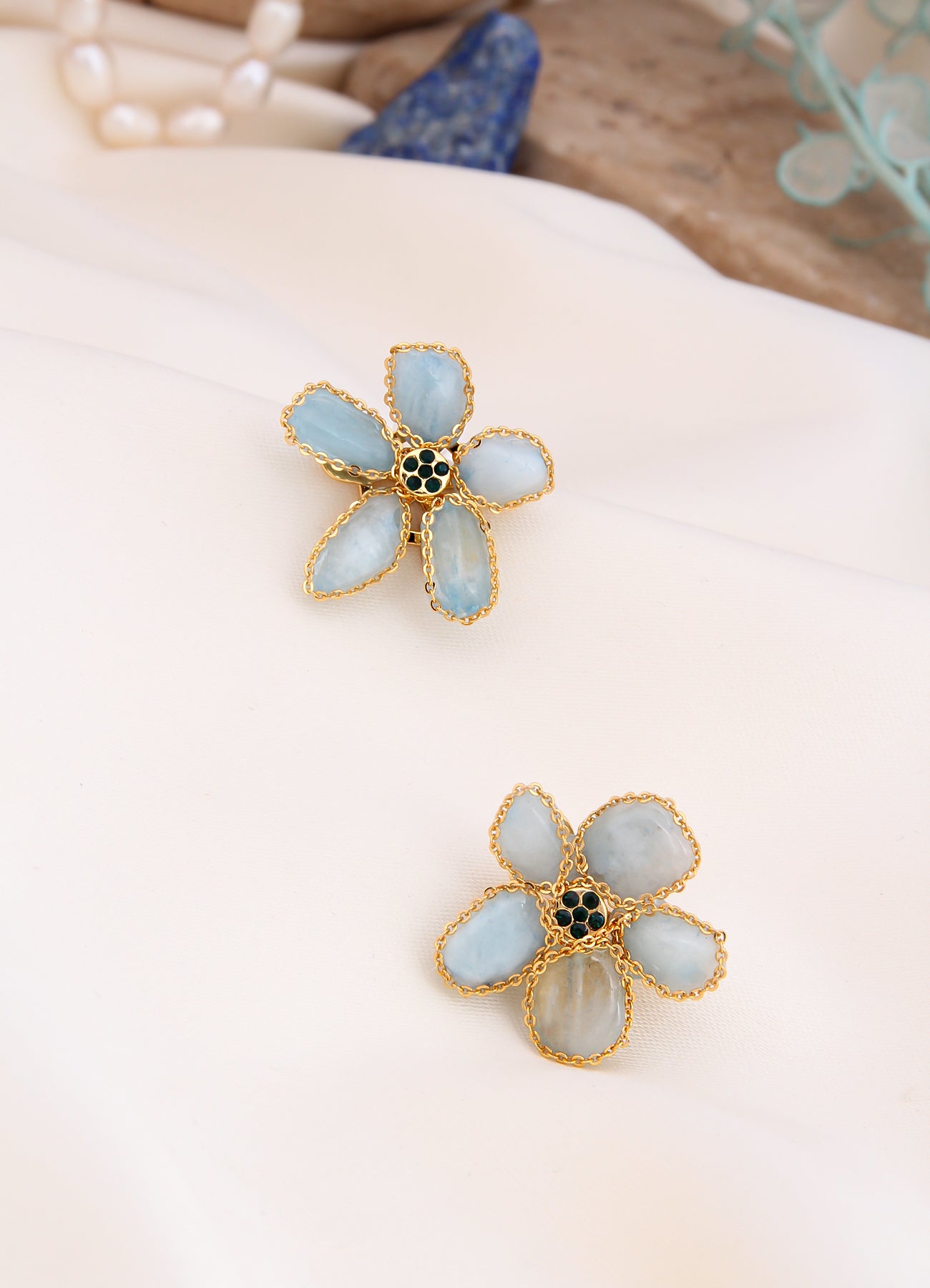 Amazonite & Zircon Boucles D'oreilles