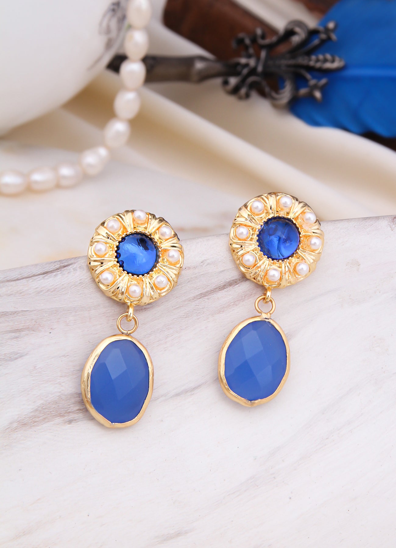 Zircon & Cat Eyes Earring