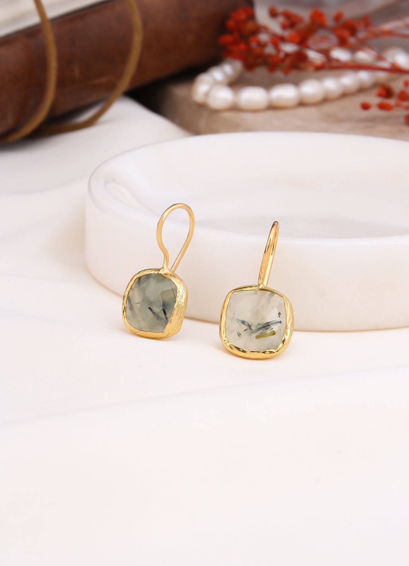 Prehnite Earring