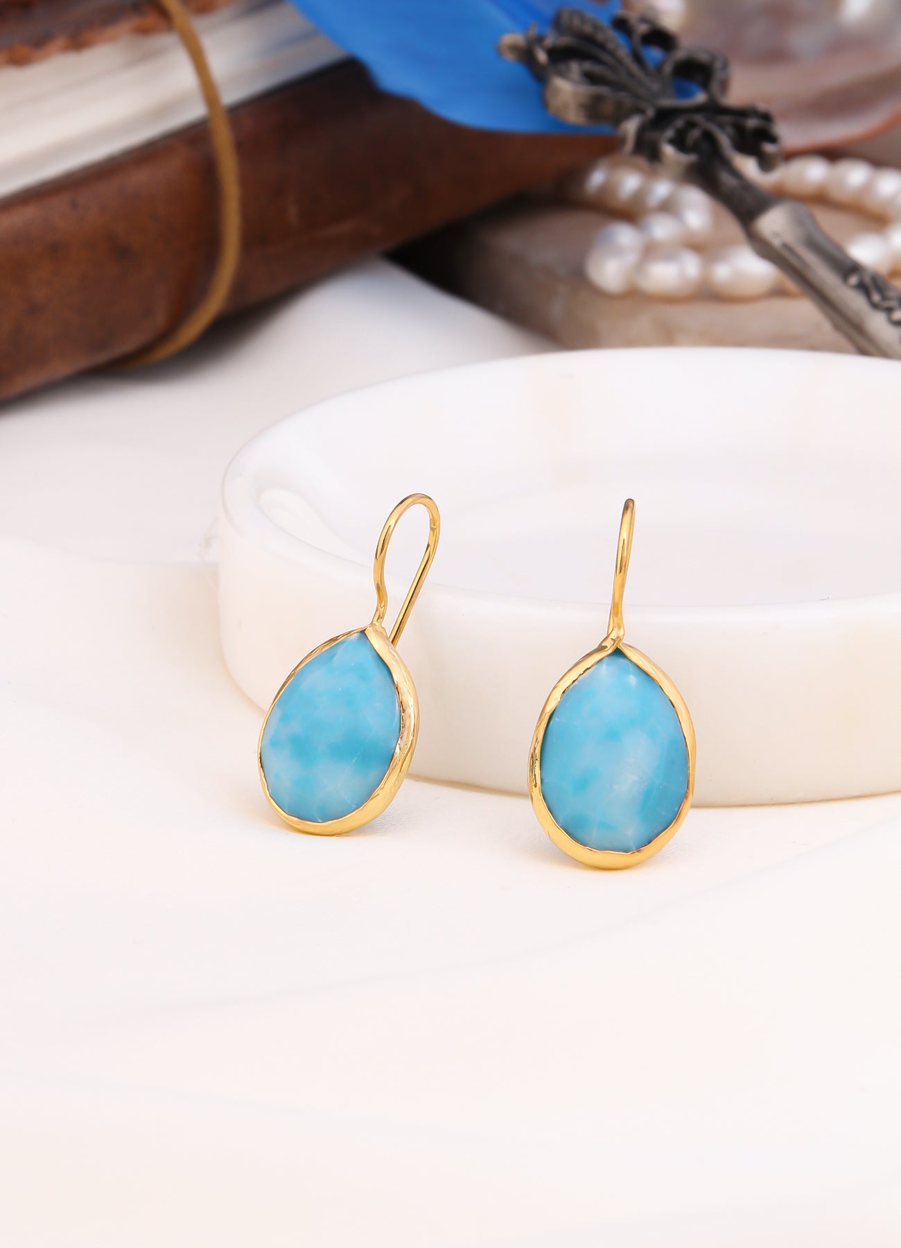 Blue Opal Boucles D'oreilles
