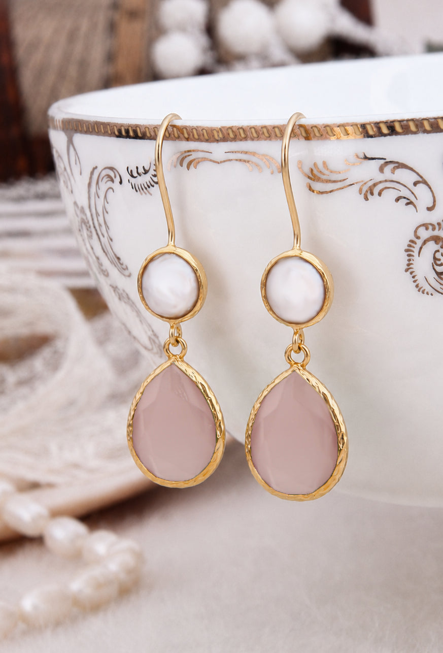 Pearl & White Earring