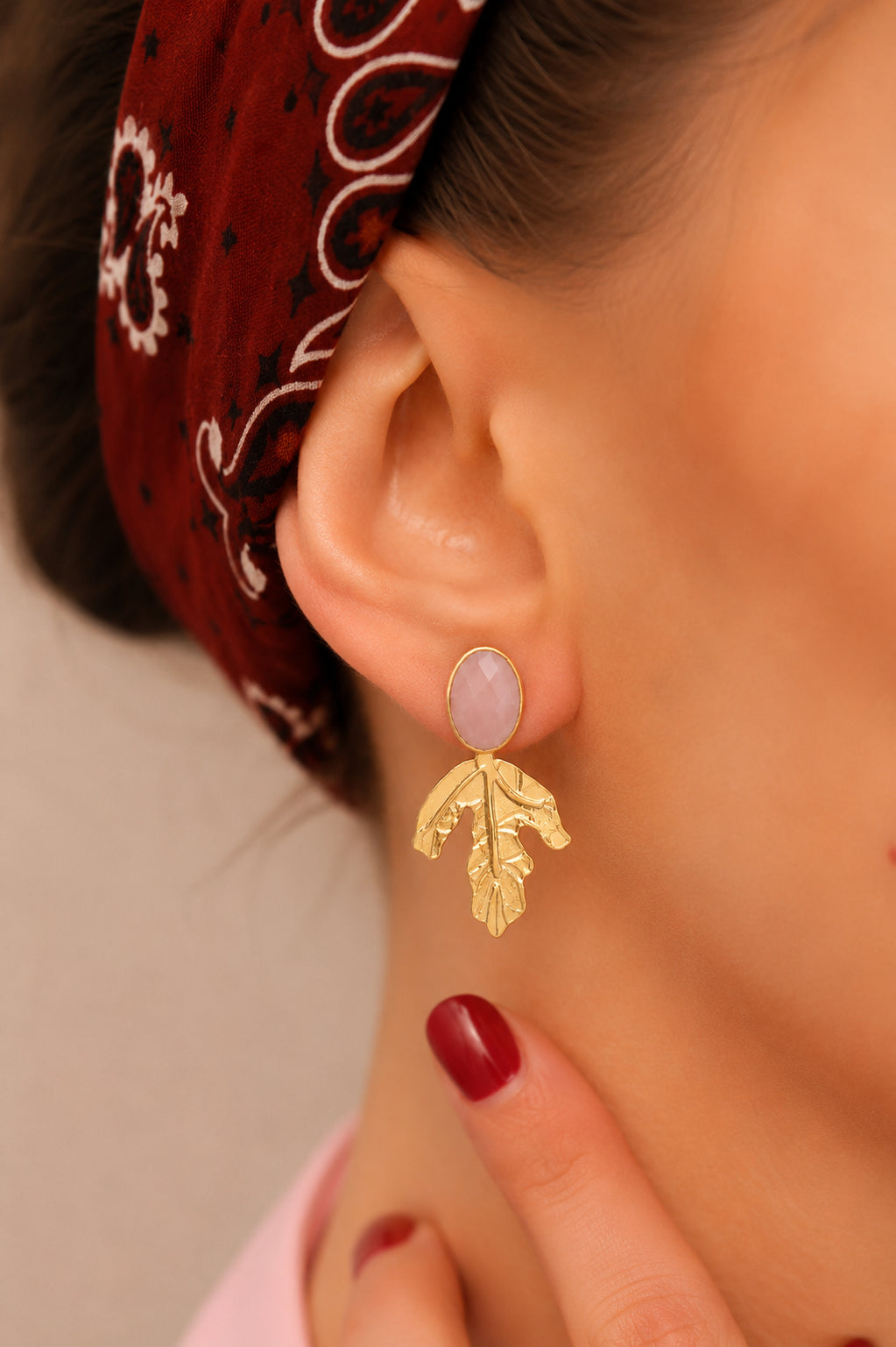 Pink Quartz Earring