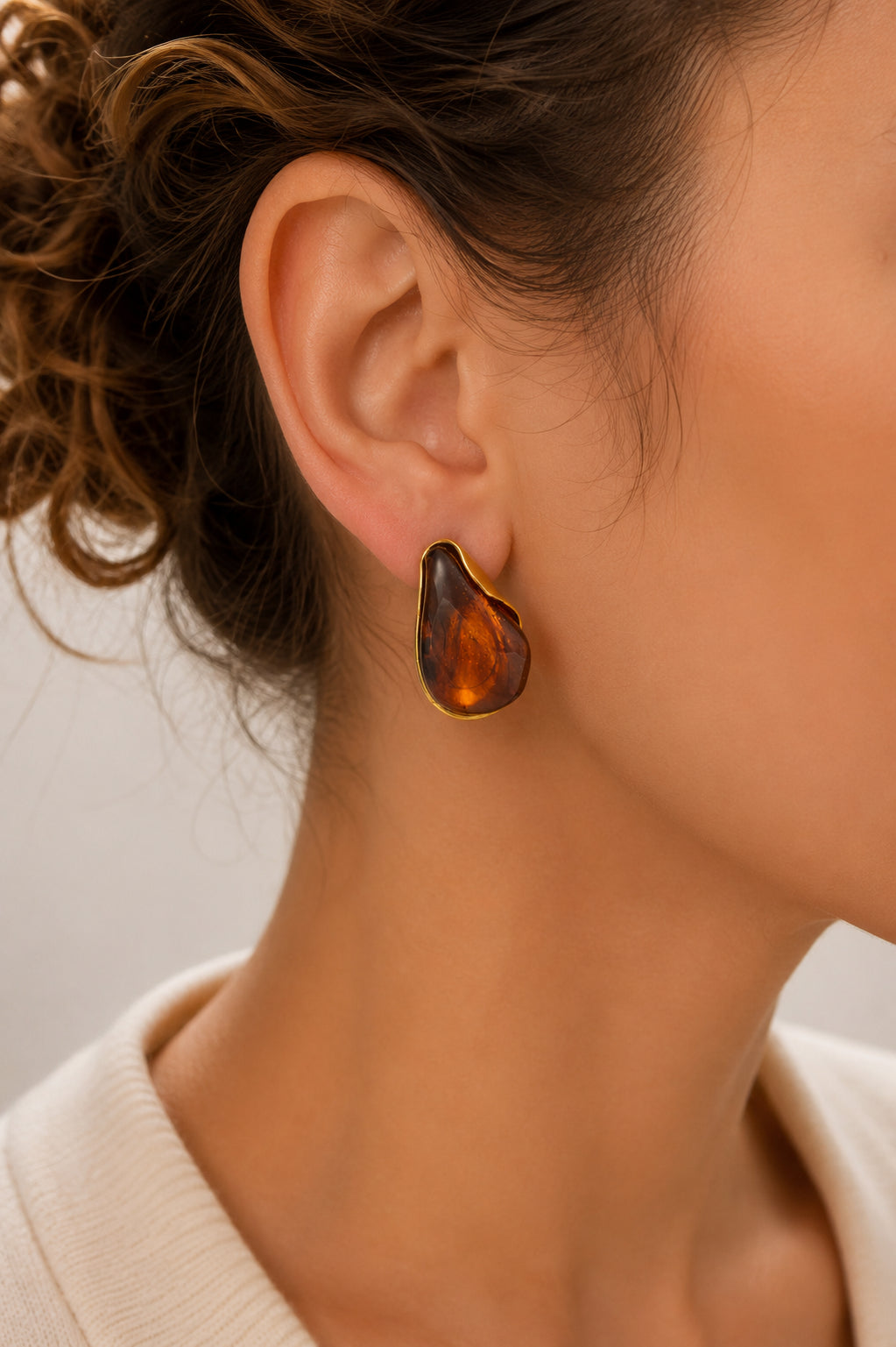 Tortoise Resin Earring
