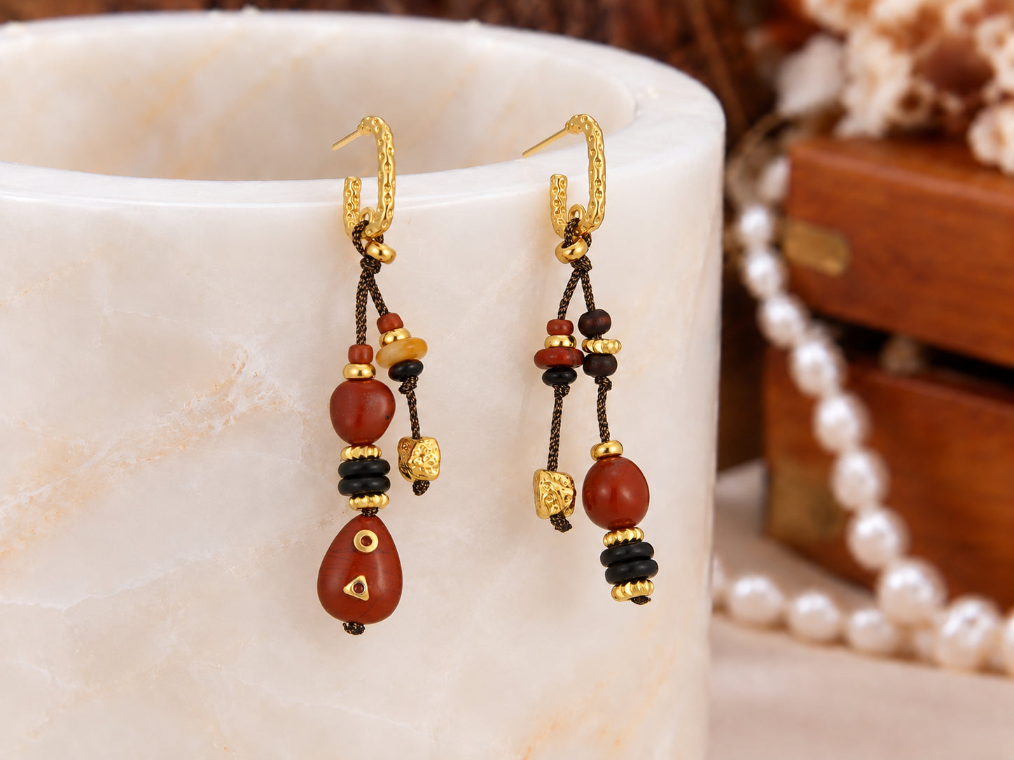 Maillard Red Stone Earring