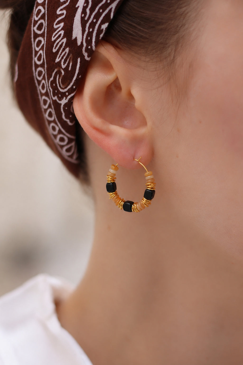 Onix & Citrine Earring