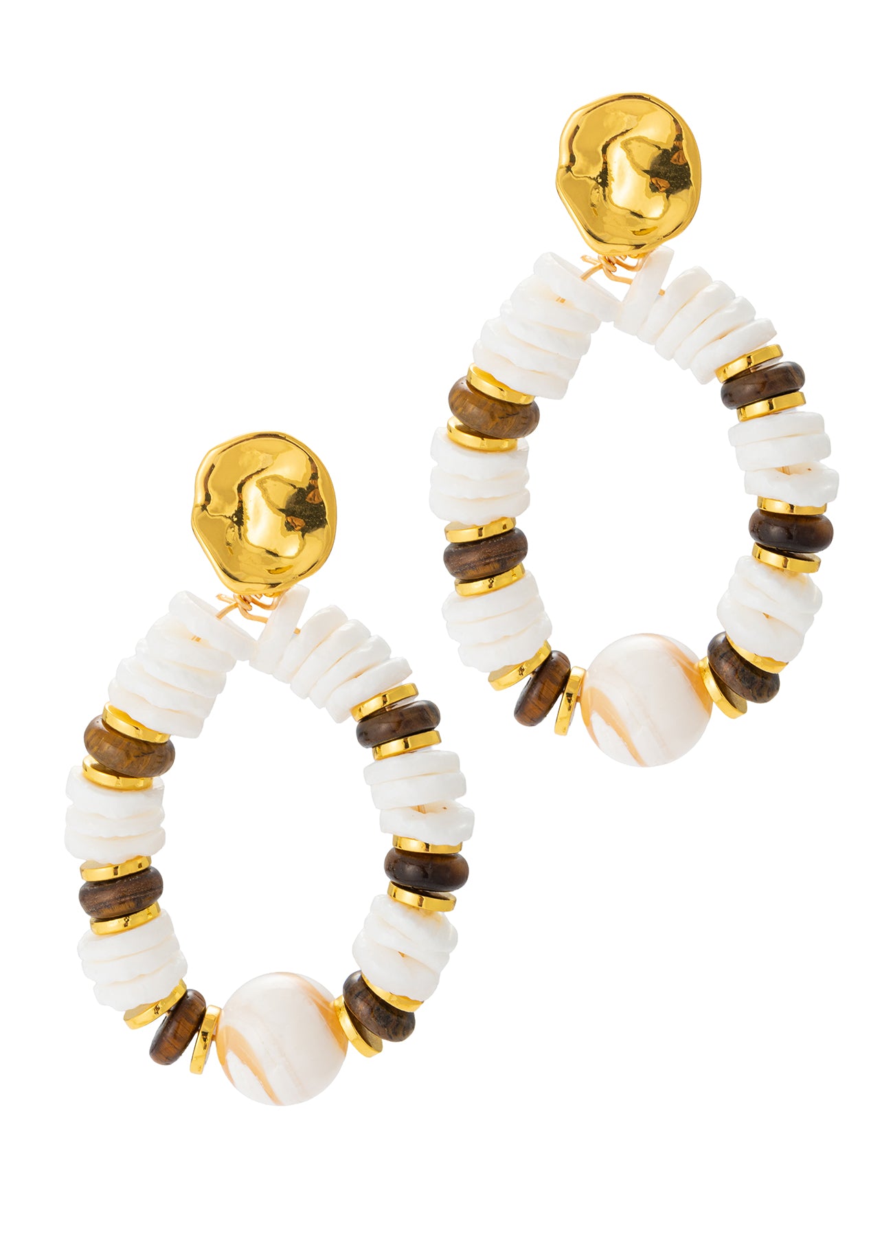 Nacre & Tiger Eyes Earring