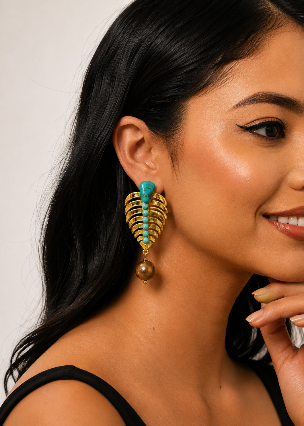 Turquoise & Pearl Earring