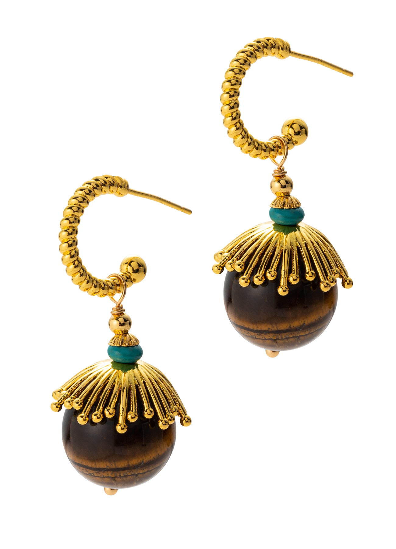 Turquoise & Tiger Eyes Earring