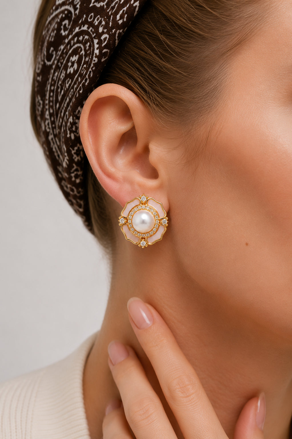 Pearl & Zircon Earring