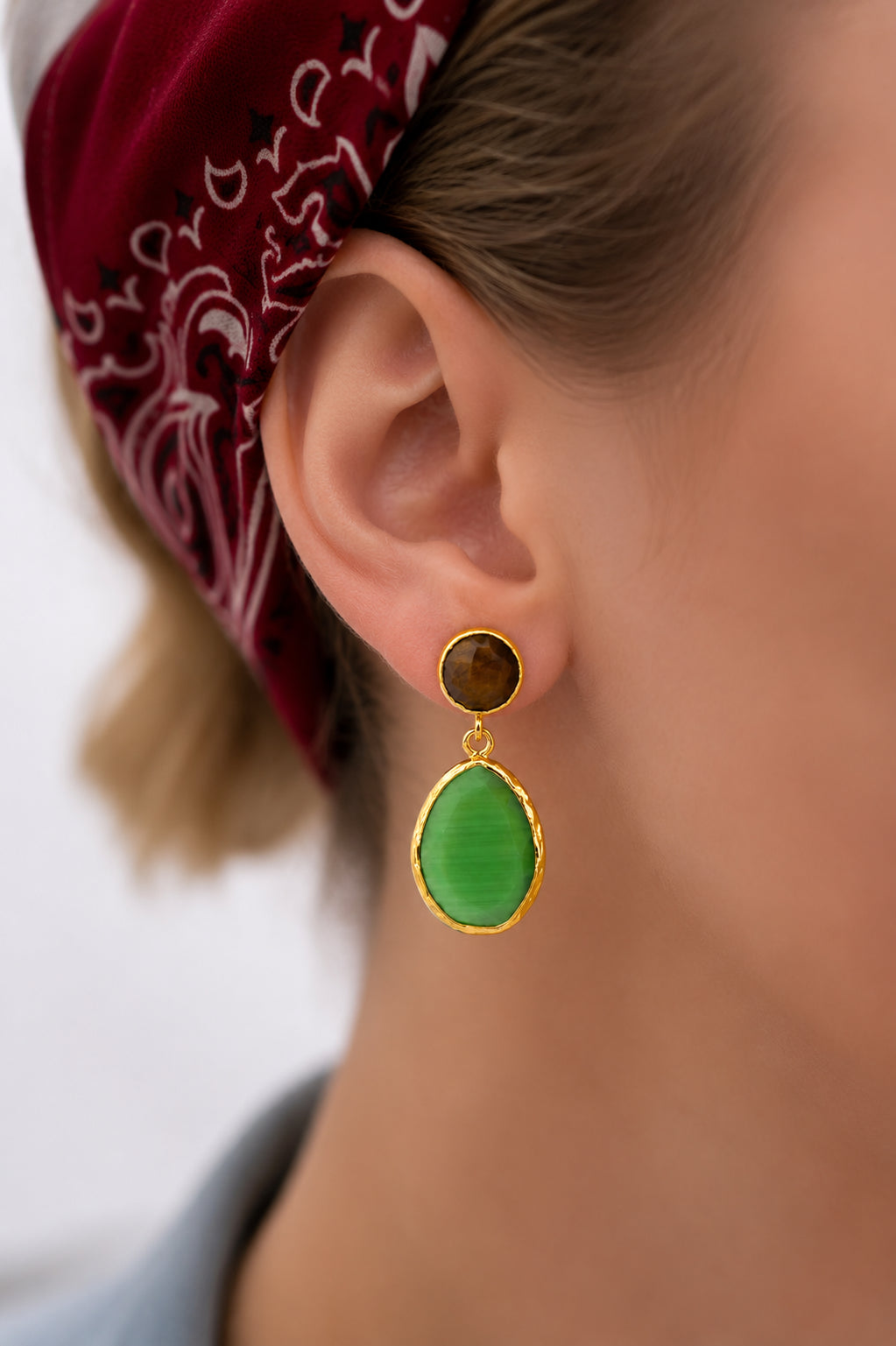 Tiger Eyes & Cat Eyes Earring