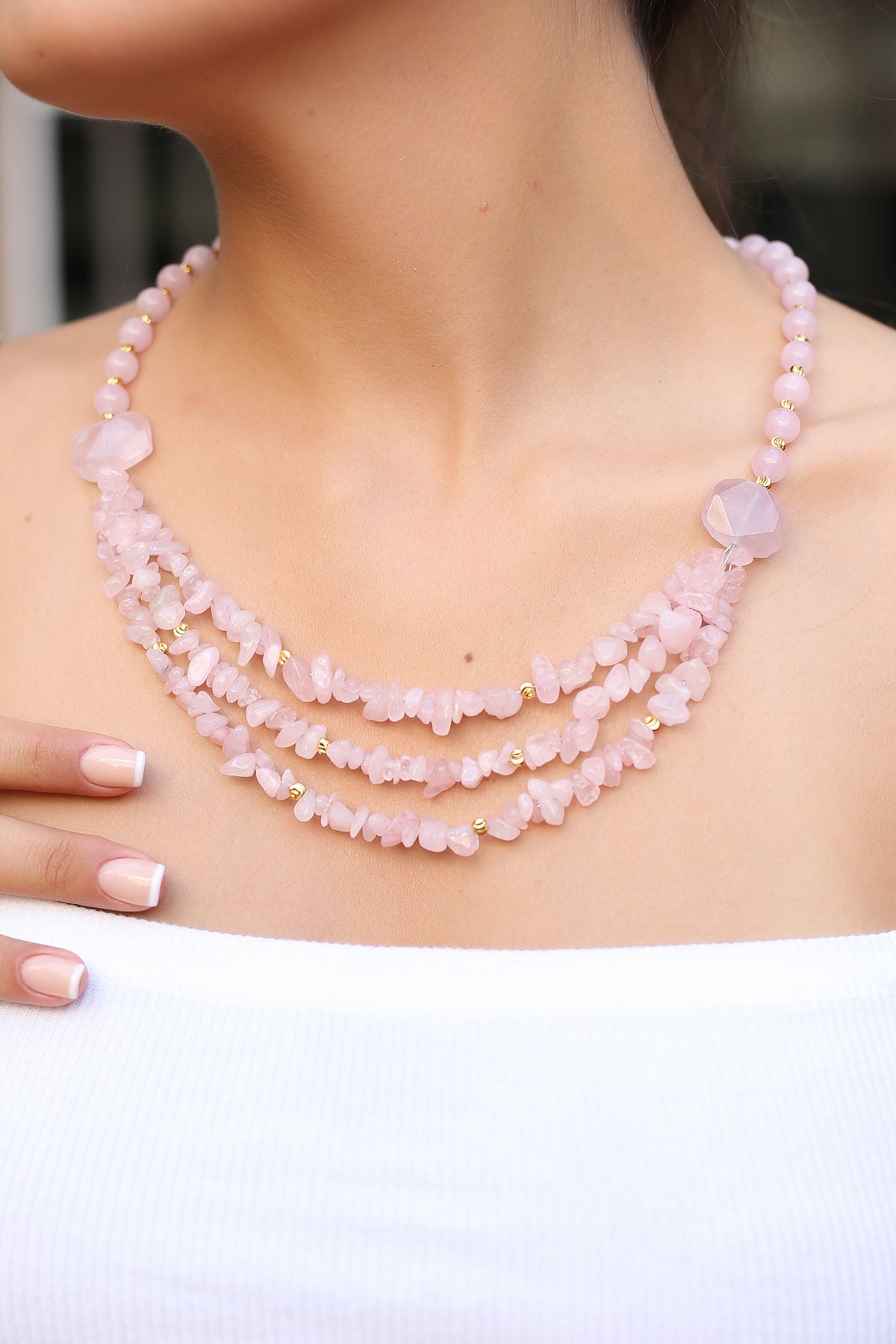 Pink Quartz Collier