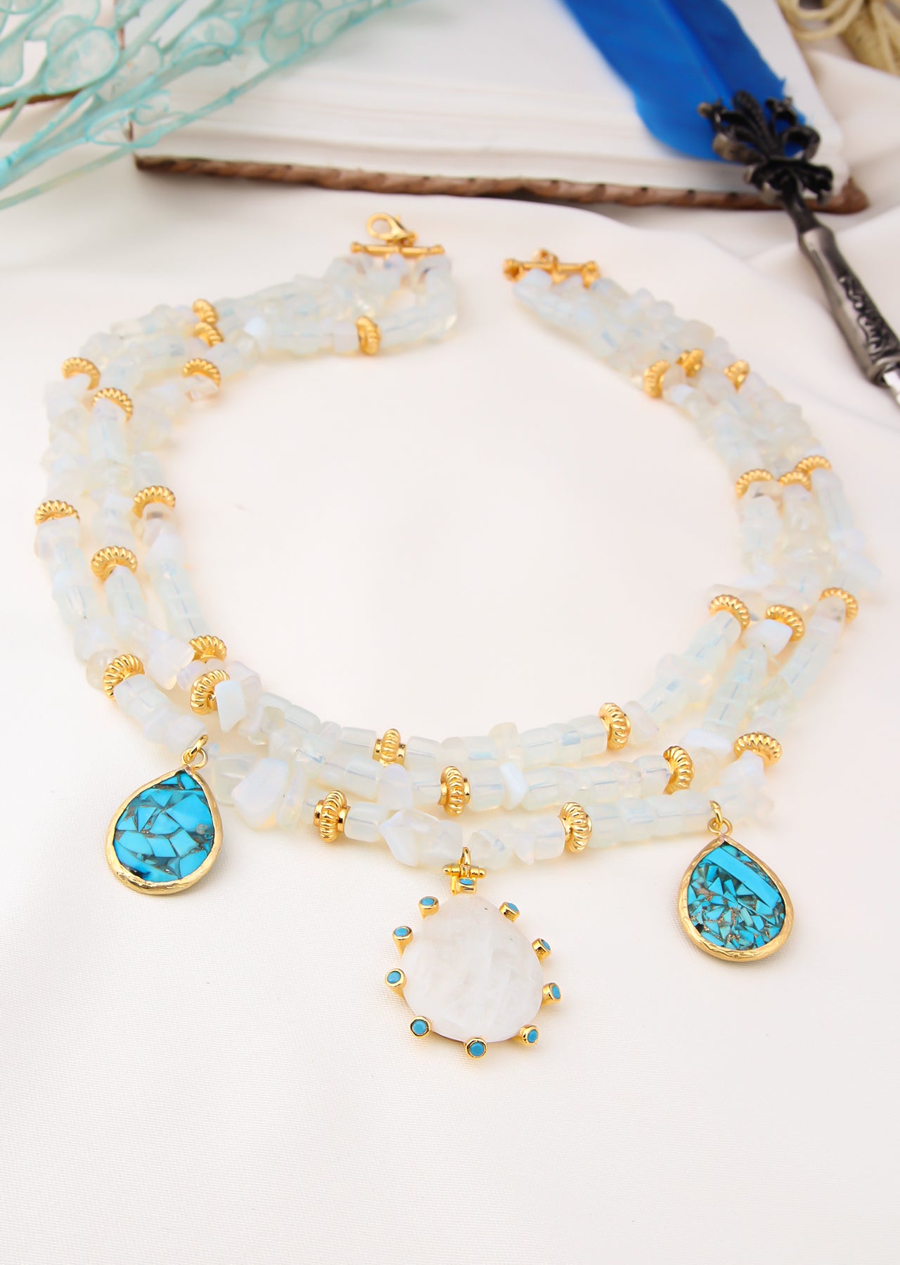 Moonstone & Turquoise Collier