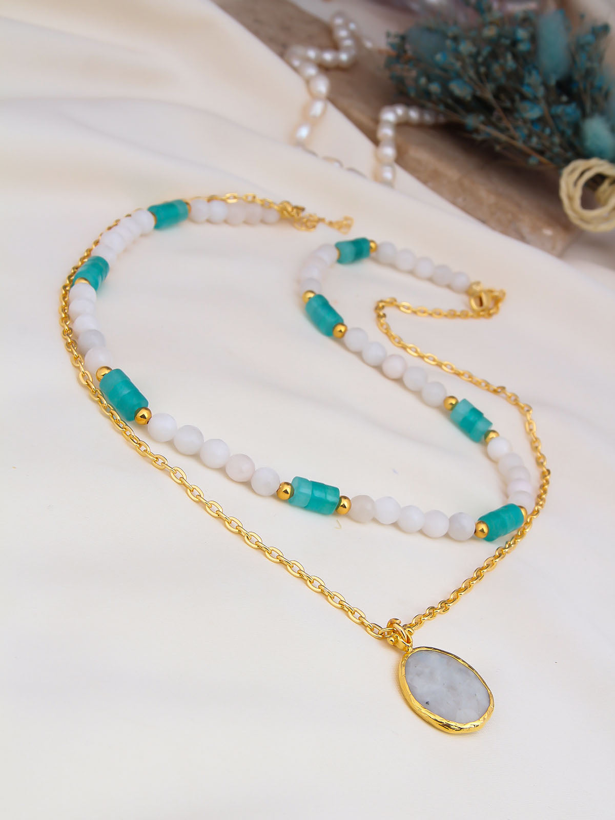Turquoise & Moonstone Collier