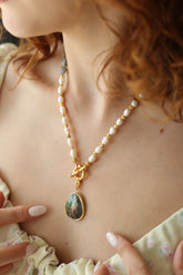 Labradorite & Pearl Collier