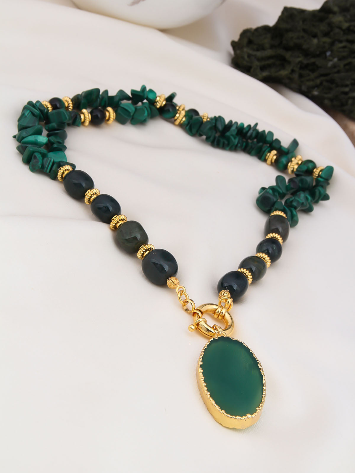 malahite & agate Necklace