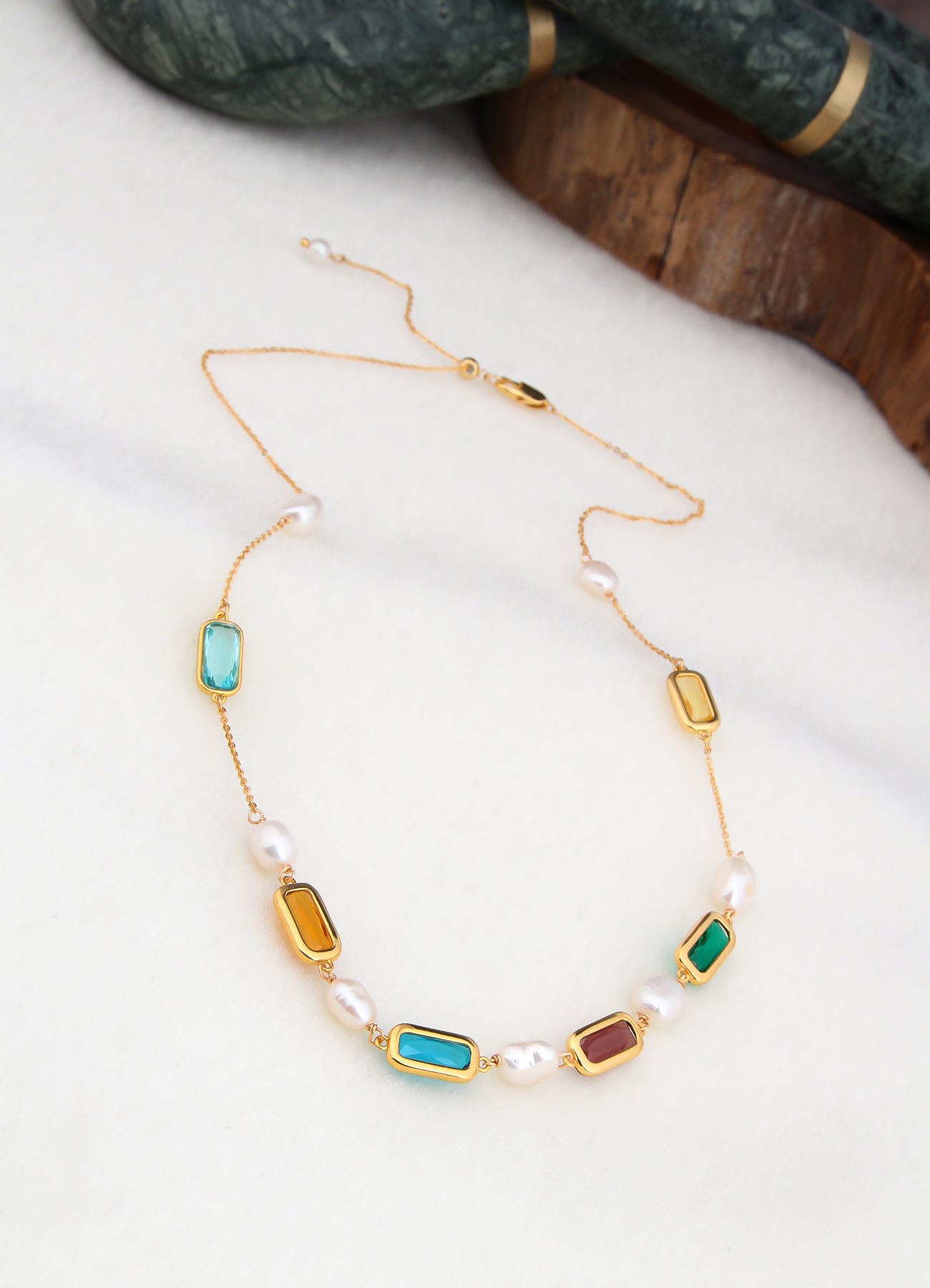 Pearl & Zircon Necklace
