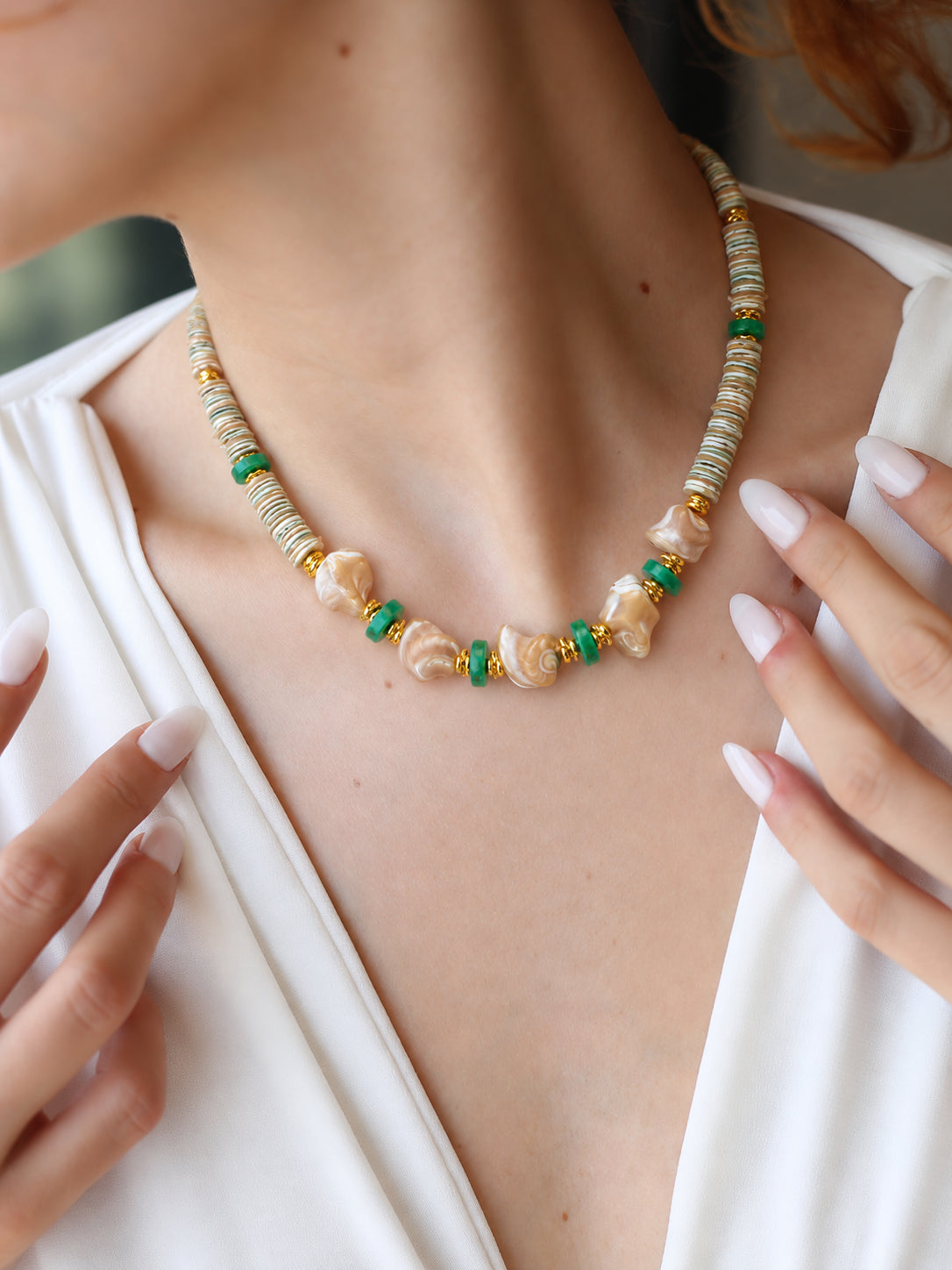 Nacre & Malahite Necklace