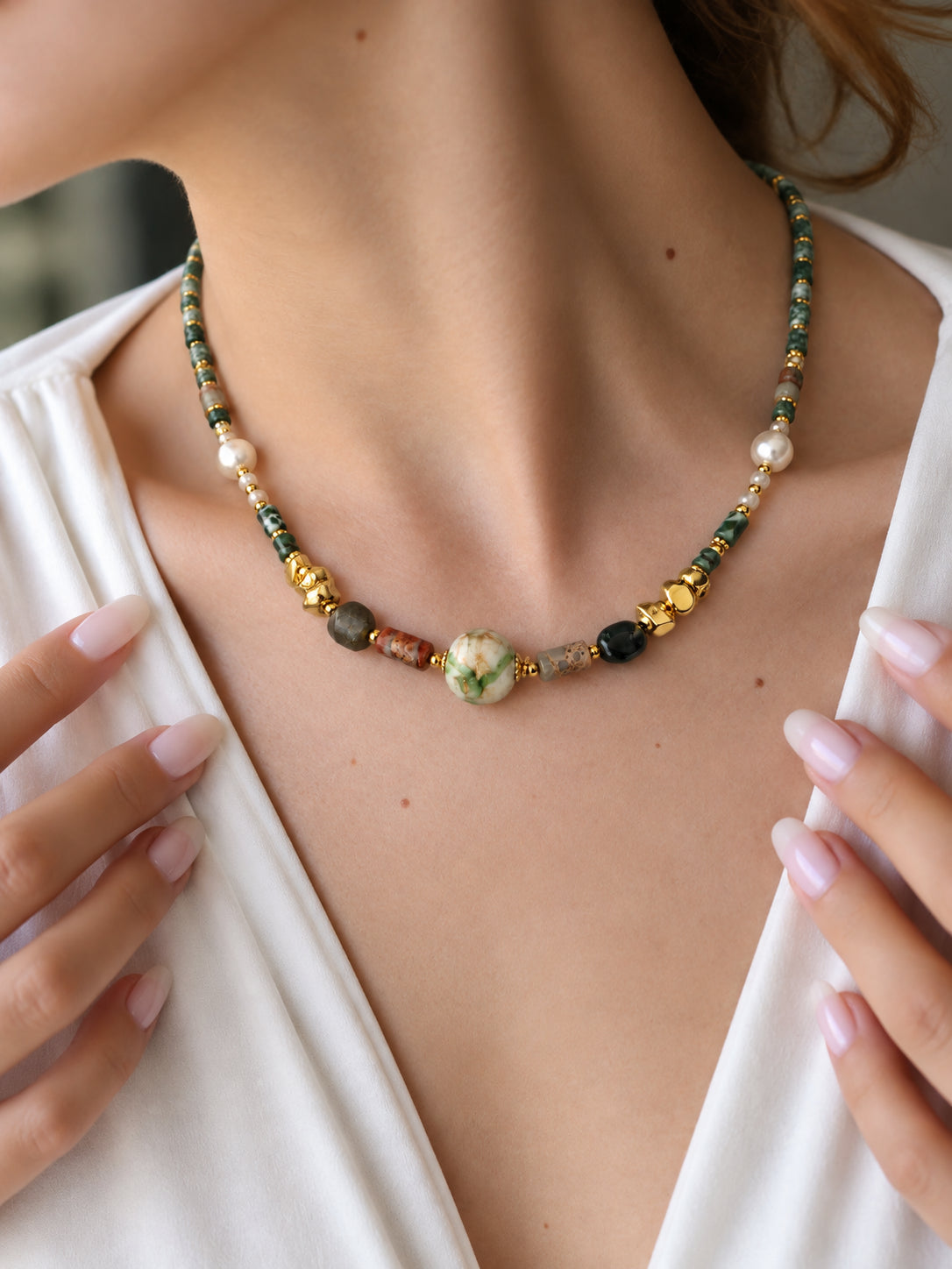 Moss agate Necklace