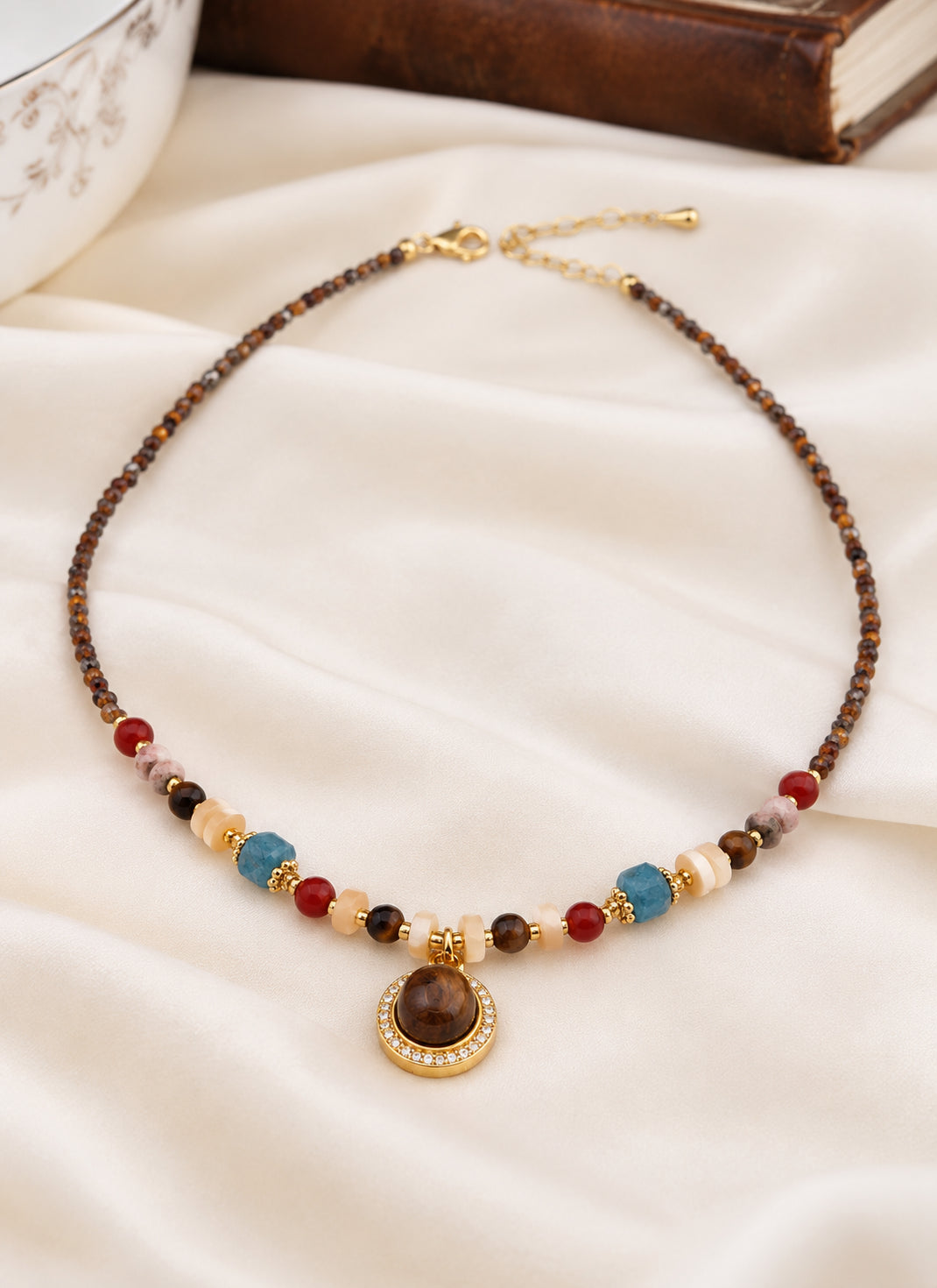Tiger Eyes & Agathe Necklace