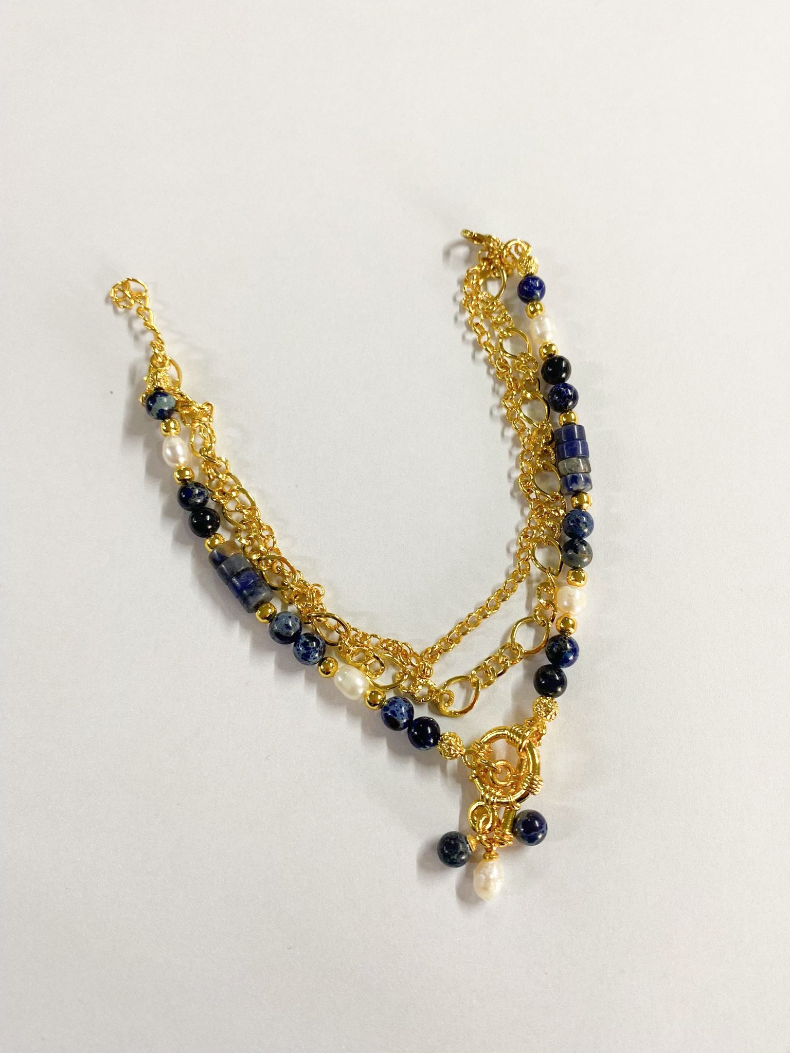 Lapis Lazuli & Pearl Bracelet de cheville