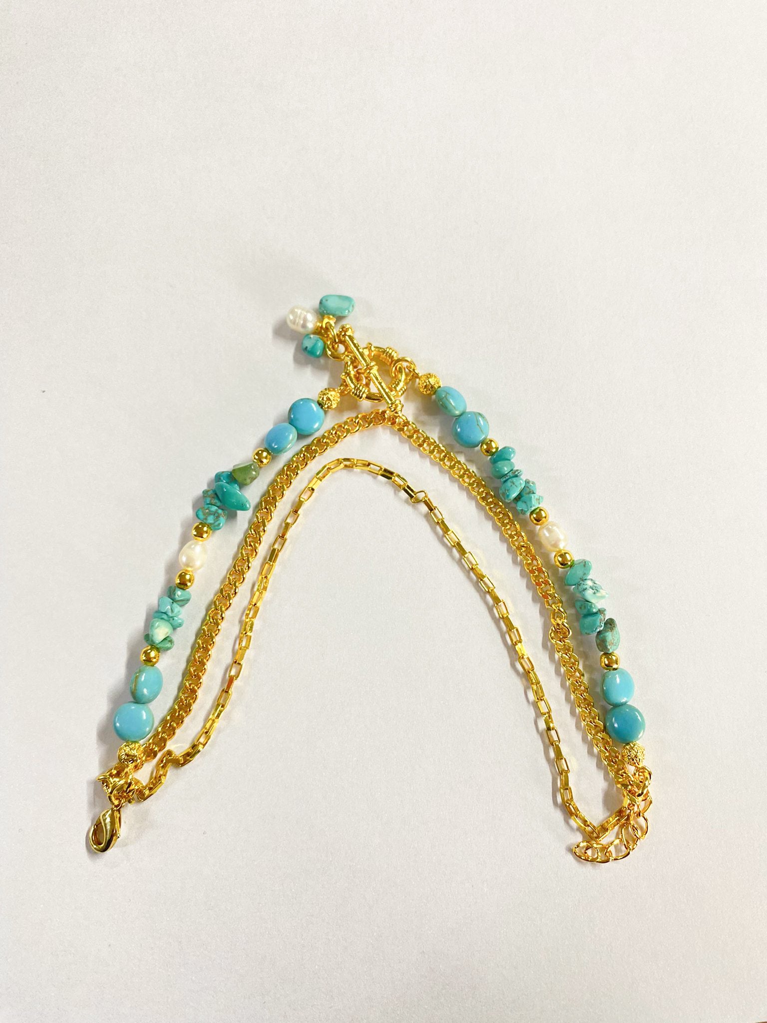 Pearl & Turquoise Bracelet de cheville