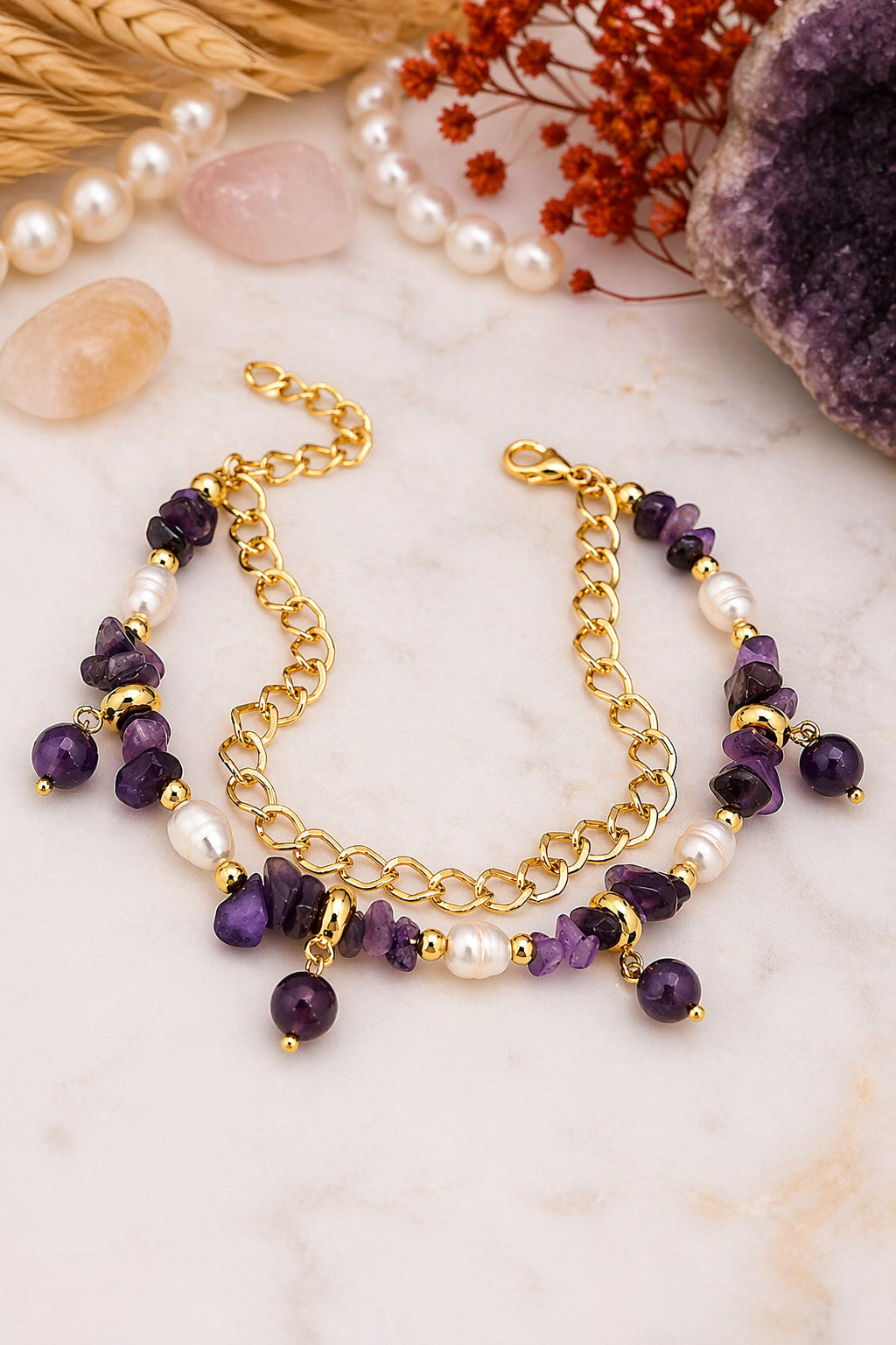Amethyst Anklet